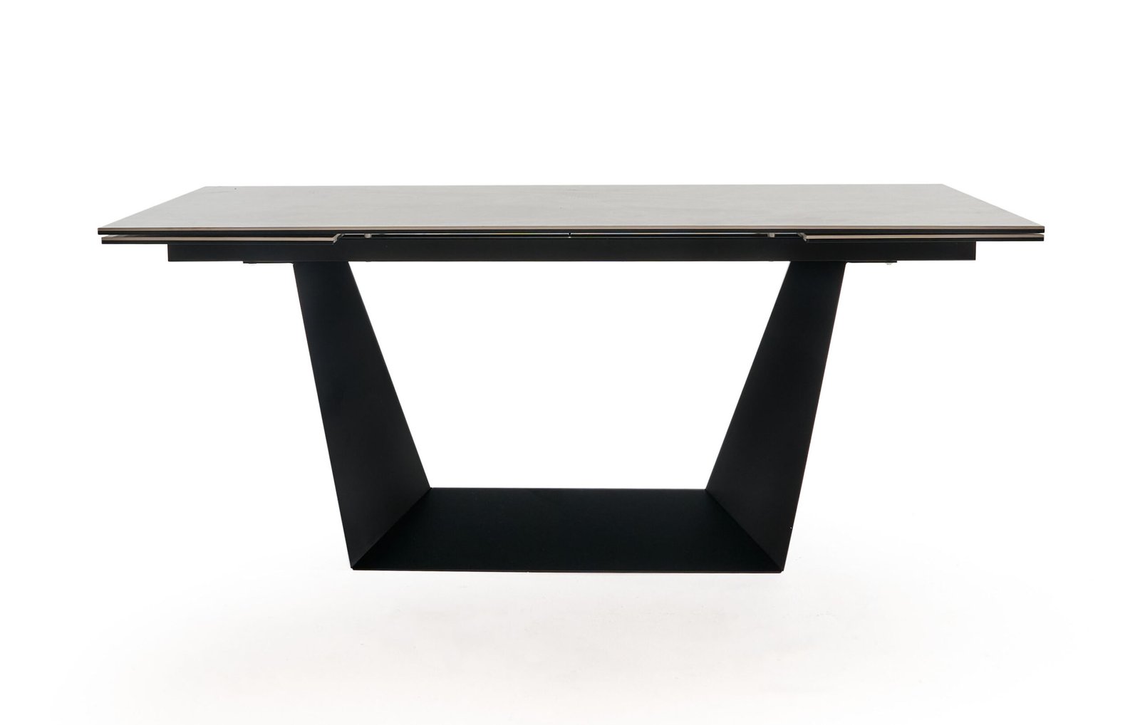 Modrest Baldwin - Modern Grey Ceramic & Black Metal Extendable Dining Table - Image 4