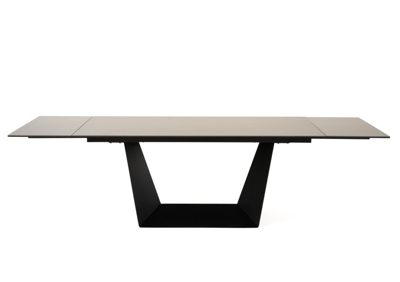 Modrest Baldwin - Modern Black Ceramic & Black Metal Extendable Dining Table