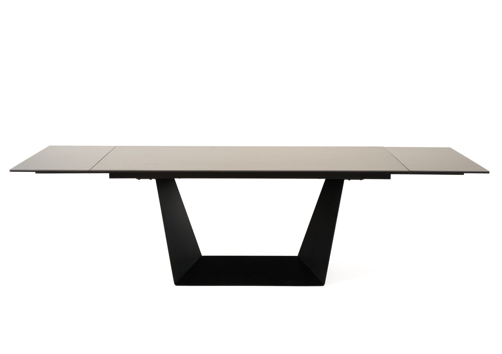 Modrest Baldwin - Modern Black Ceramic & Black Metal Extendable Dining Table