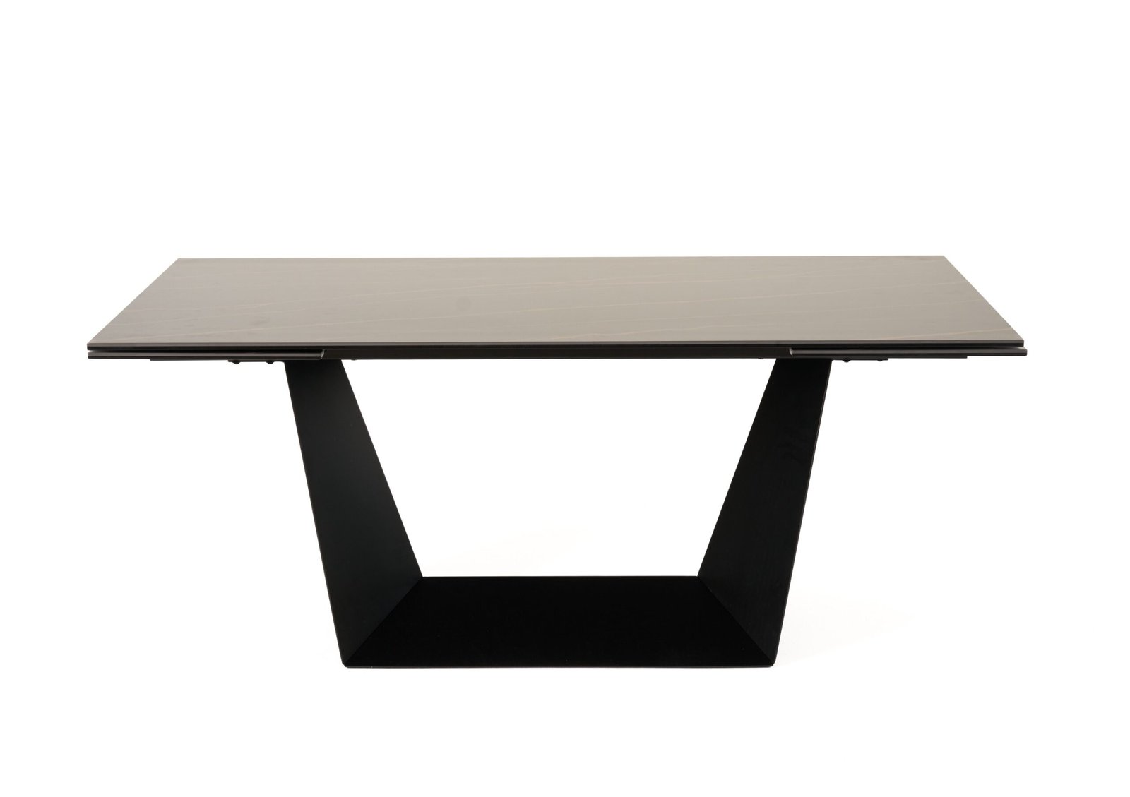 Modrest Baldwin - Modern Black Ceramic & Black Metal Extendable Dining Table - Image 2