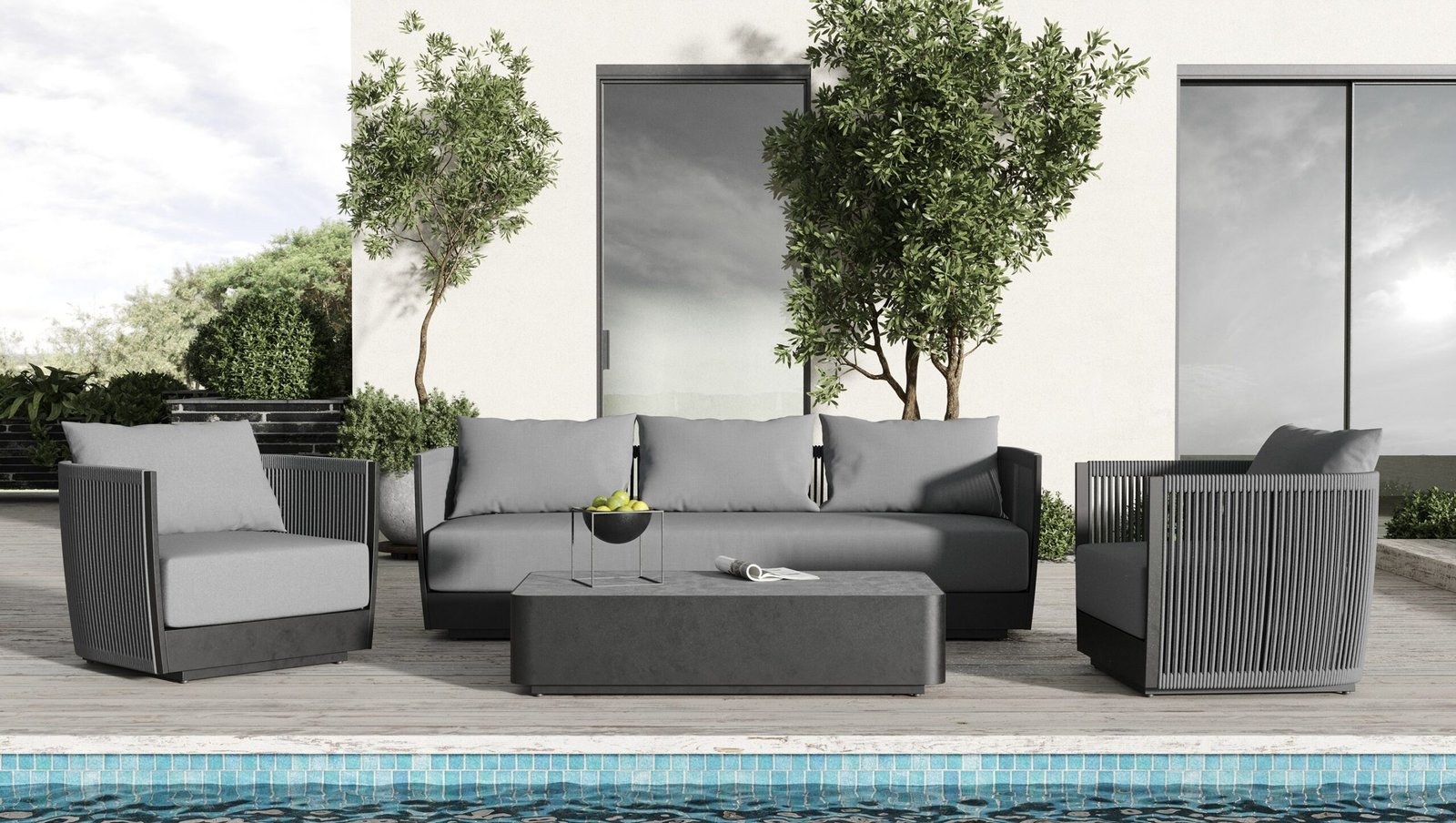 Renava Bali - Outdoor Black and Grey Sofa Set - Image 2