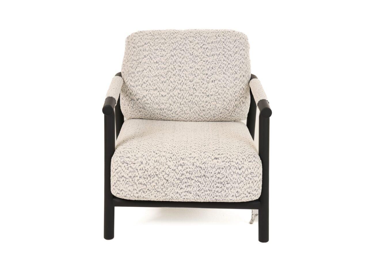 Modrest Balko - Modern Grey Fabric + Black Accent Chair - Image 2