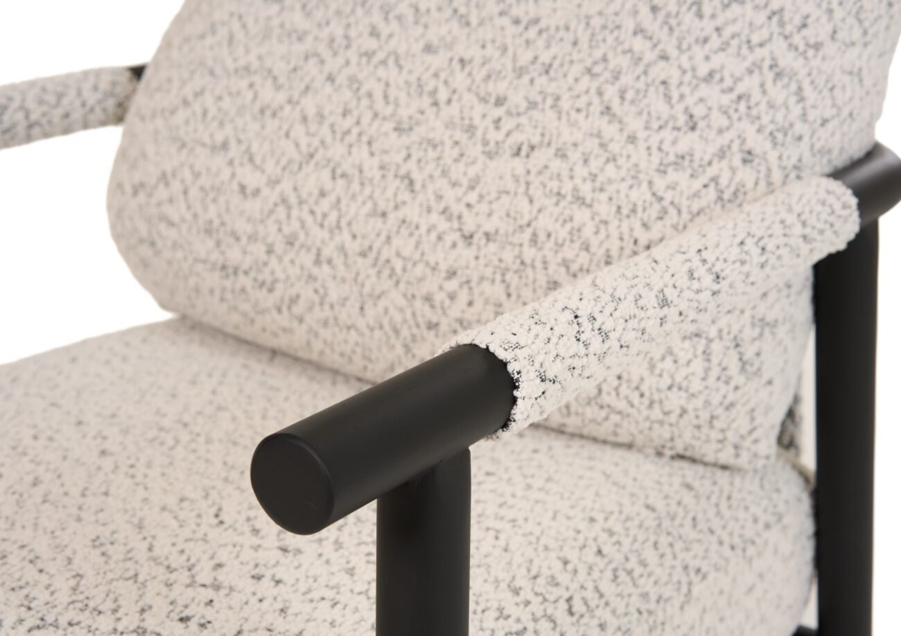 Modrest Balko - Modern Grey Fabric + Black Accent Chair - Image 5
