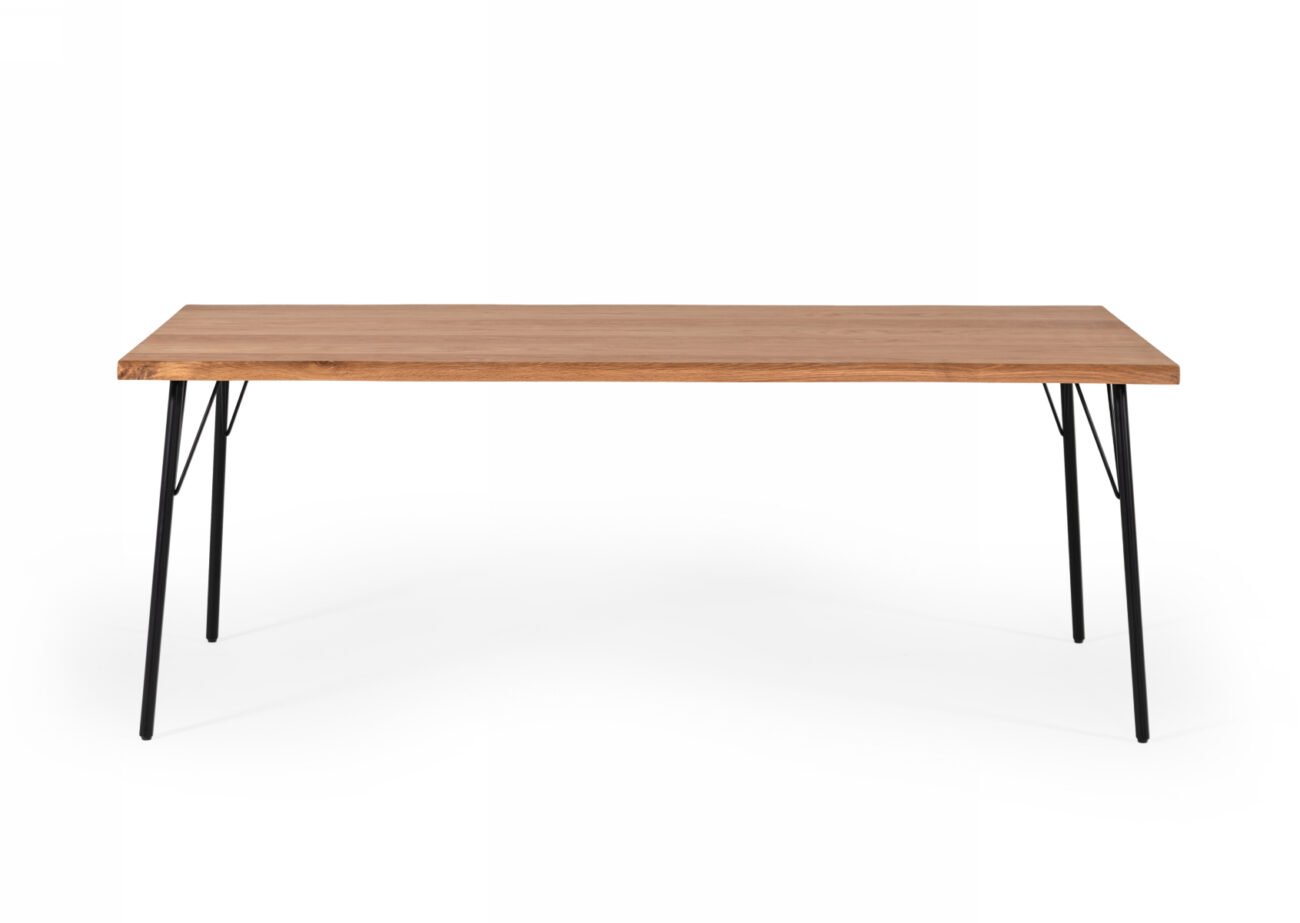Modrest Barnum - Industrial Oak and Black Iron Live Edge Dining Table - Image 2