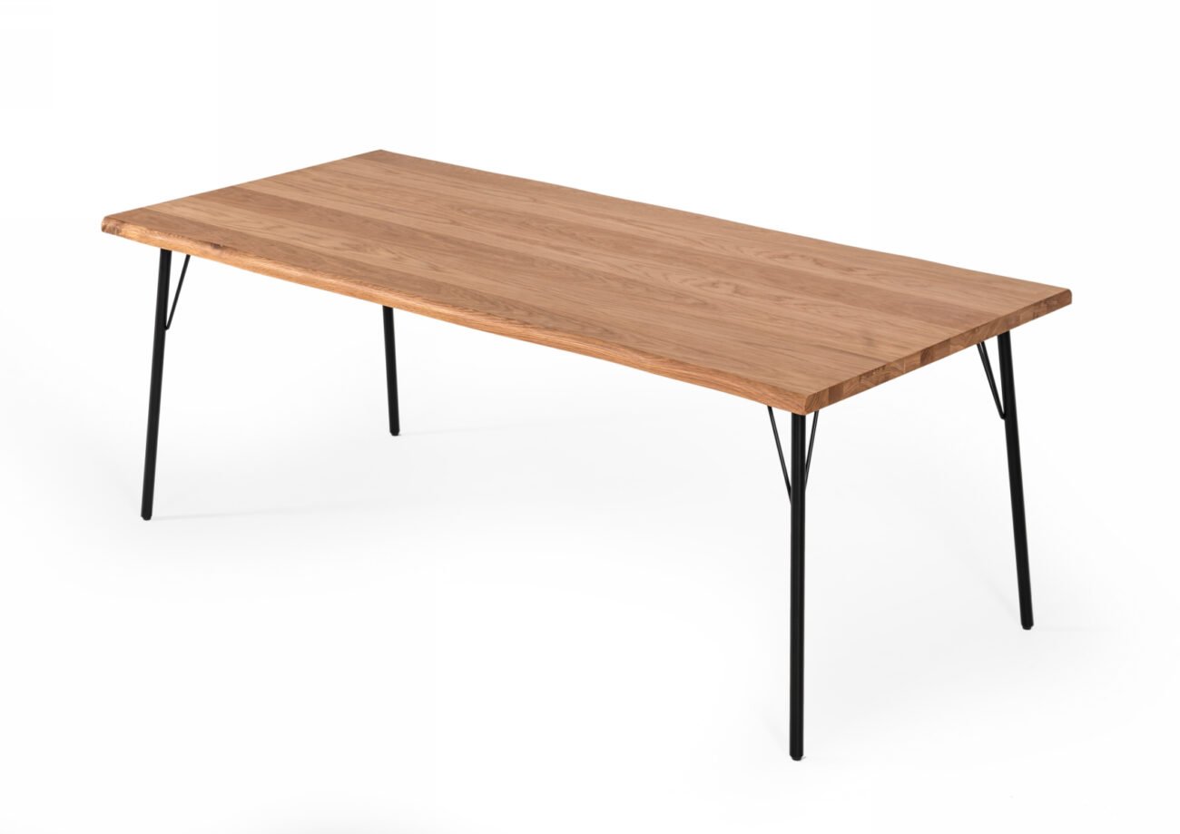 Modrest Barnum - Industrial Oak and Black Iron Live Edge Dining Table - Image 3