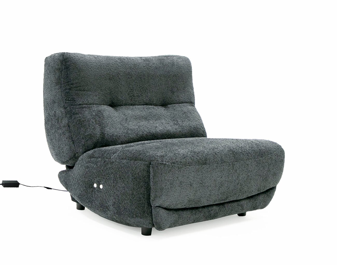 Divani Casa Basil - Modern Dark Grey Fabric Large Electric Recliner Chair - Image 2