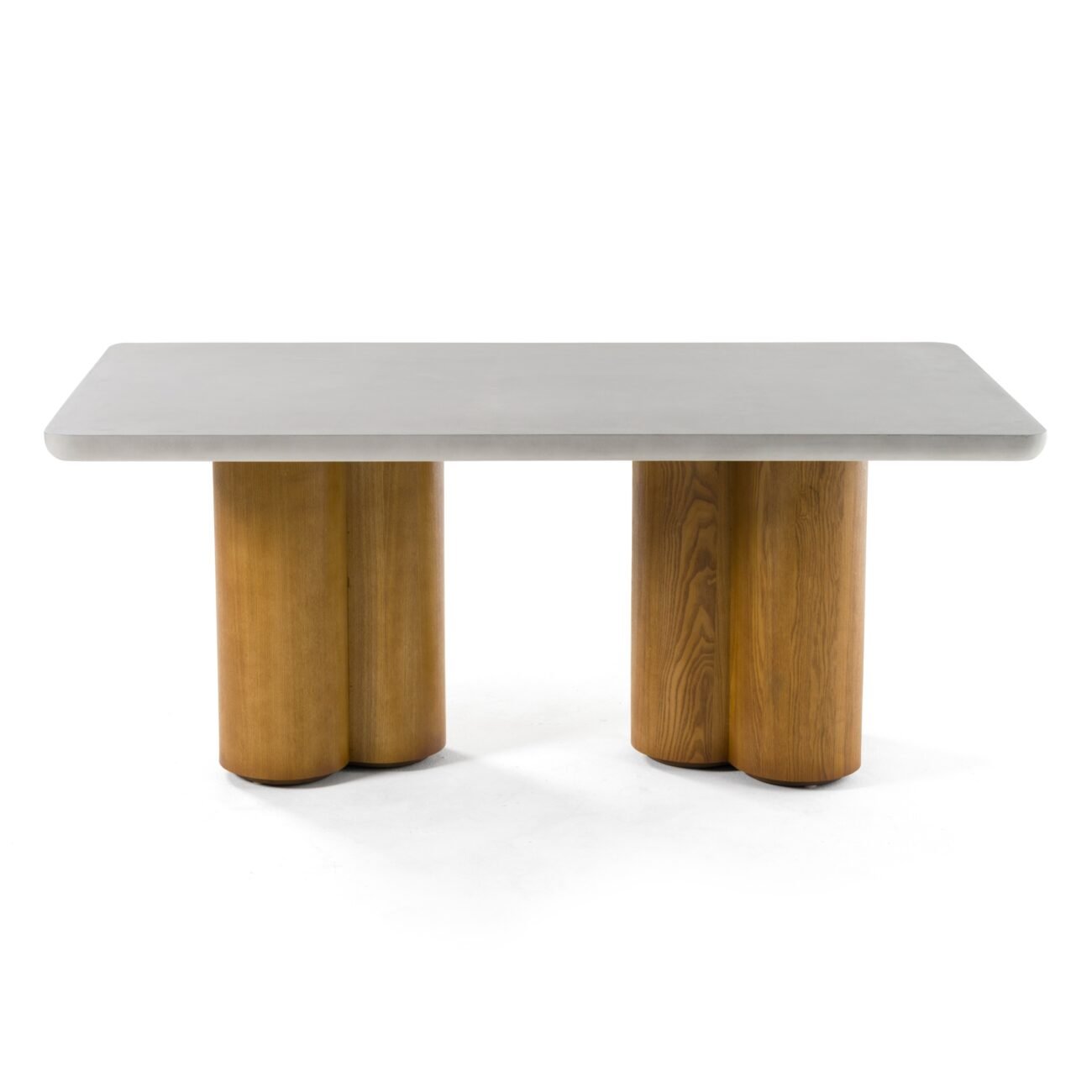 Modrest Bateman - Modern Faux Concrete + Walnut Dining Table