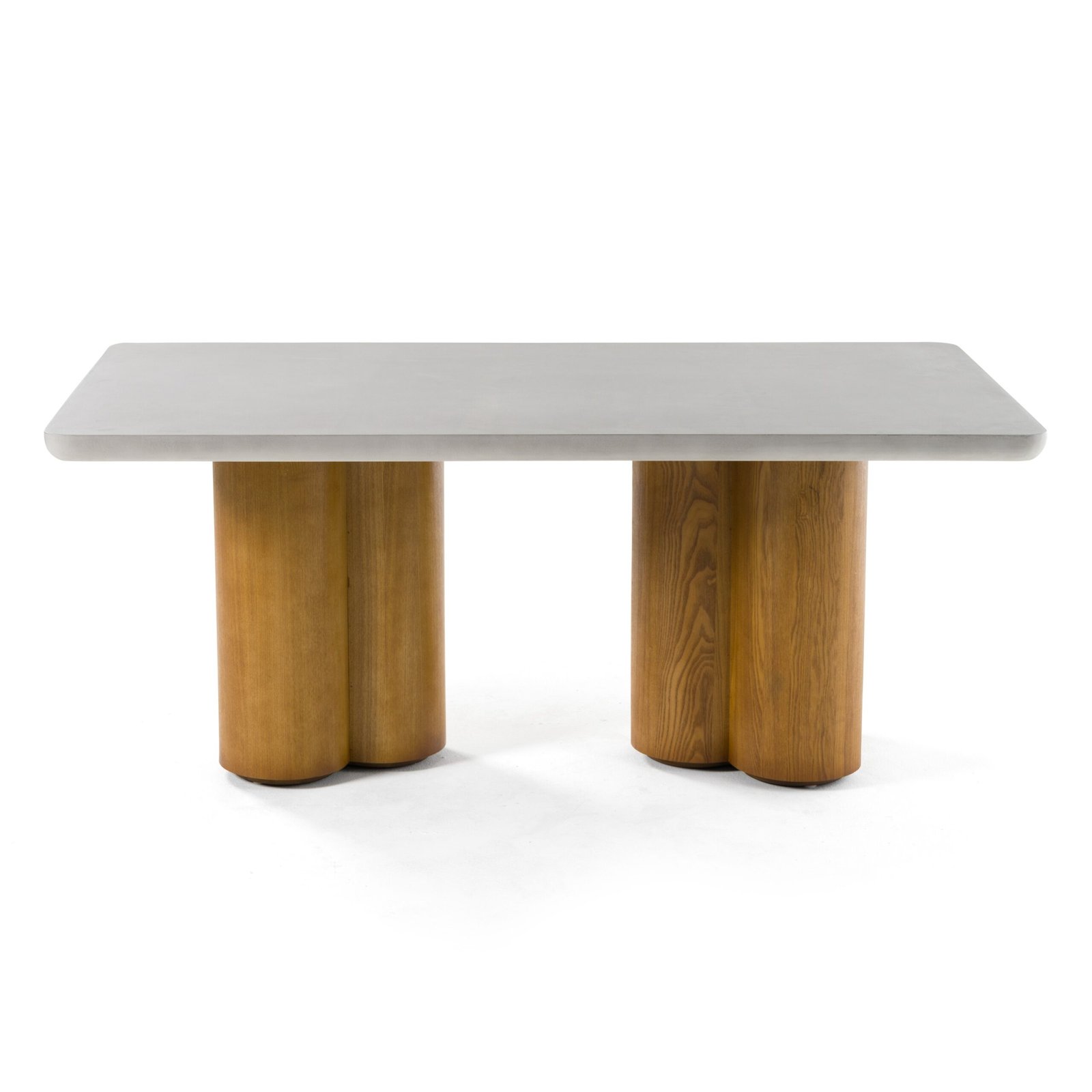 Modrest Bateman - Modern Faux Concrete + Walnut Dining Table