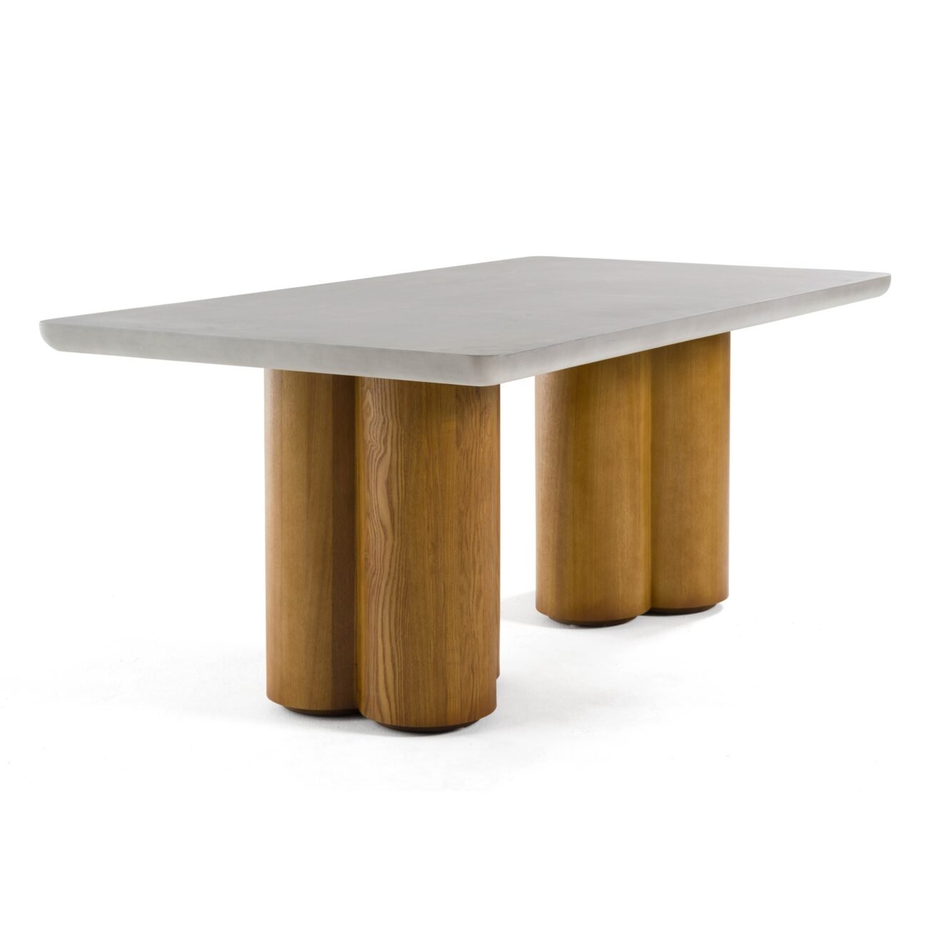 Modrest Bateman - Modern Faux Concrete + Walnut Dining Table - Image 3