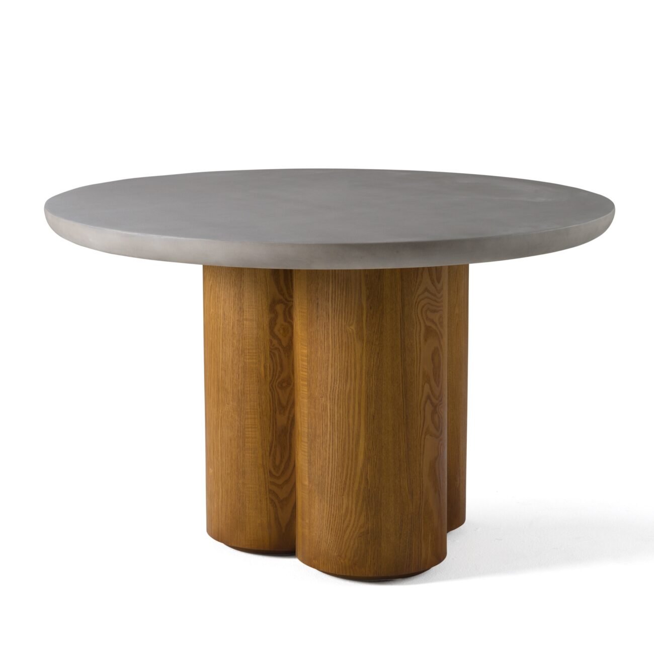 Modrest Bateman - Modern Faux Concrete + Walnut Round Dining Table - Image 2