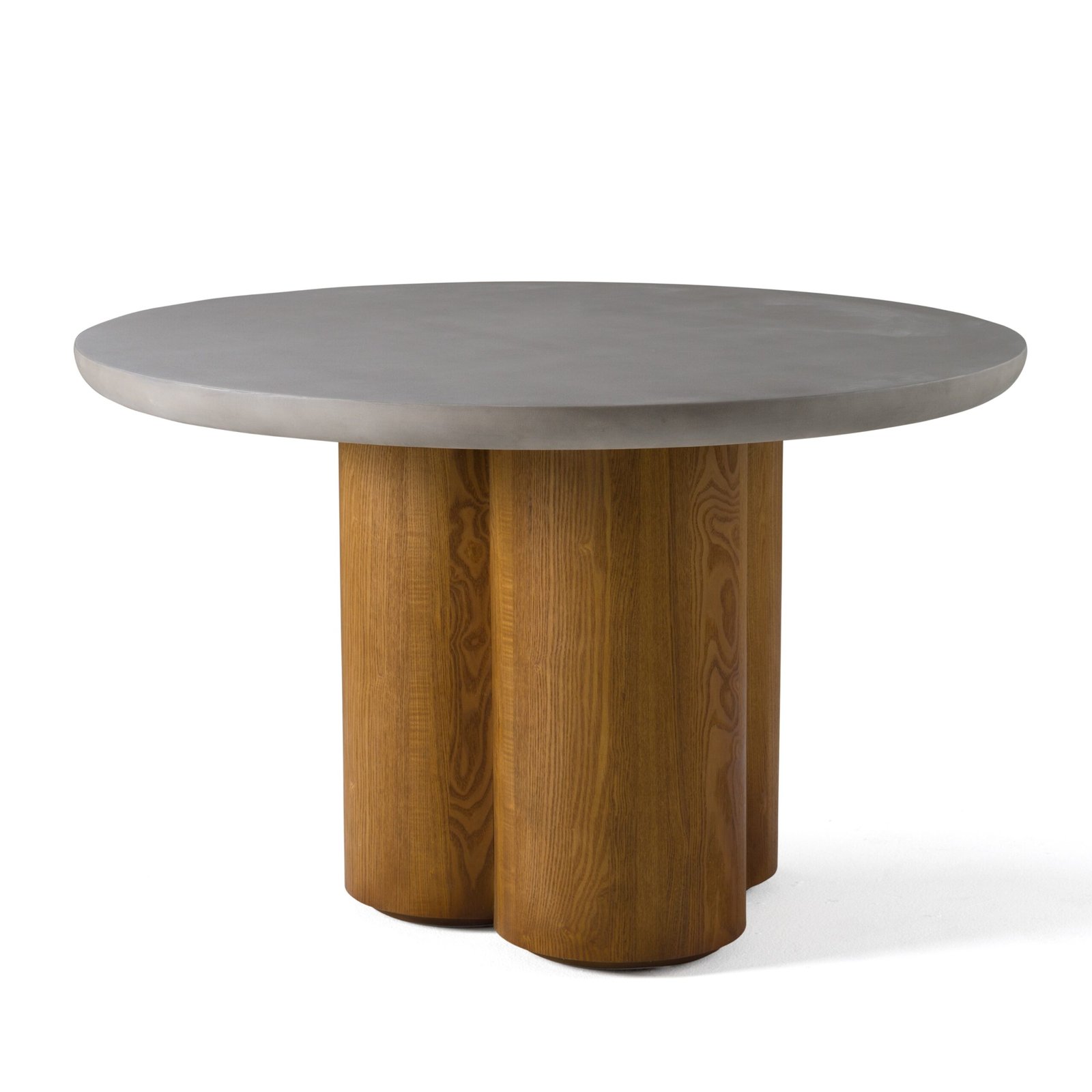 Modrest Bateman - Modern Faux Concrete + Walnut Round Dining Table - Image 2