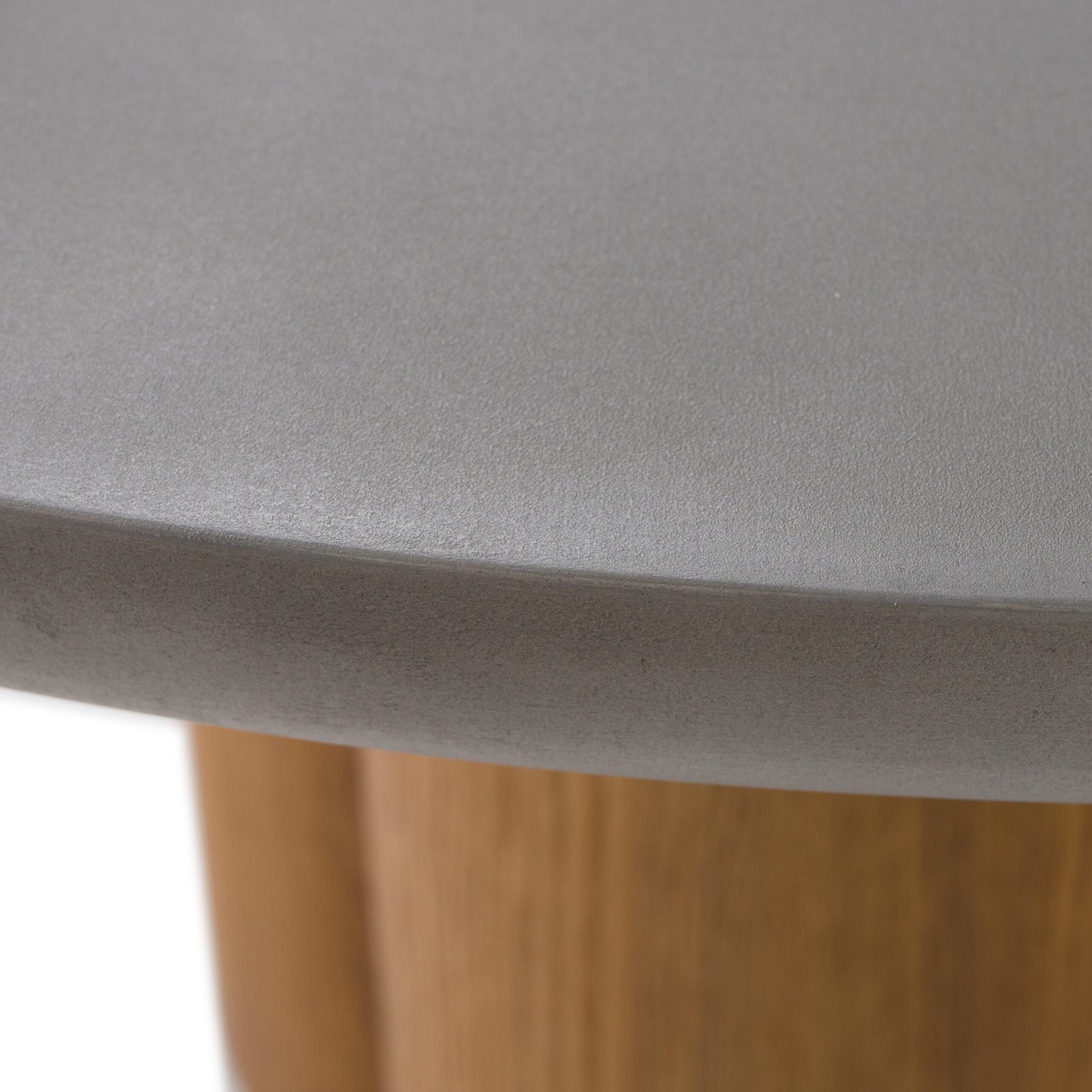 Modrest Bateman - Modern Faux Concrete + Walnut Round Dining Table - Image 4