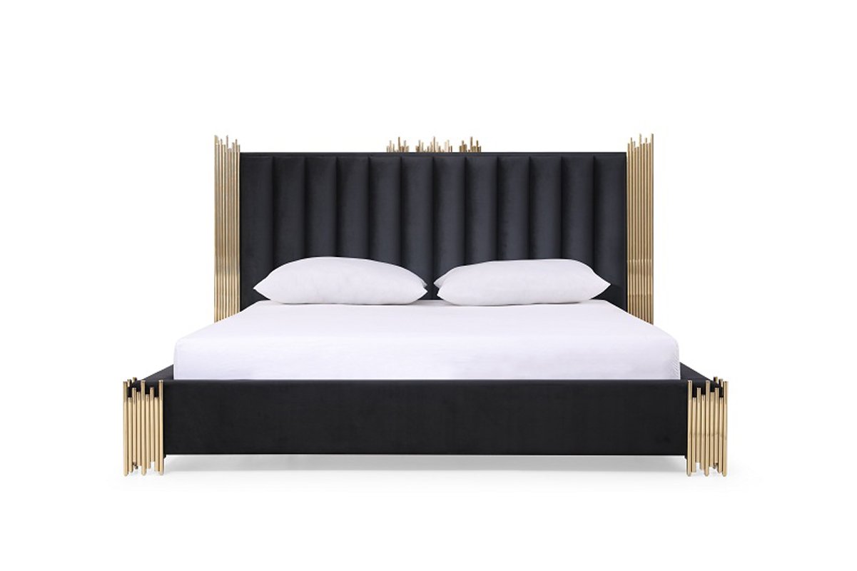 Modrest Token Modern Black & Gold 4-Piece Bedroom Set - Image 2