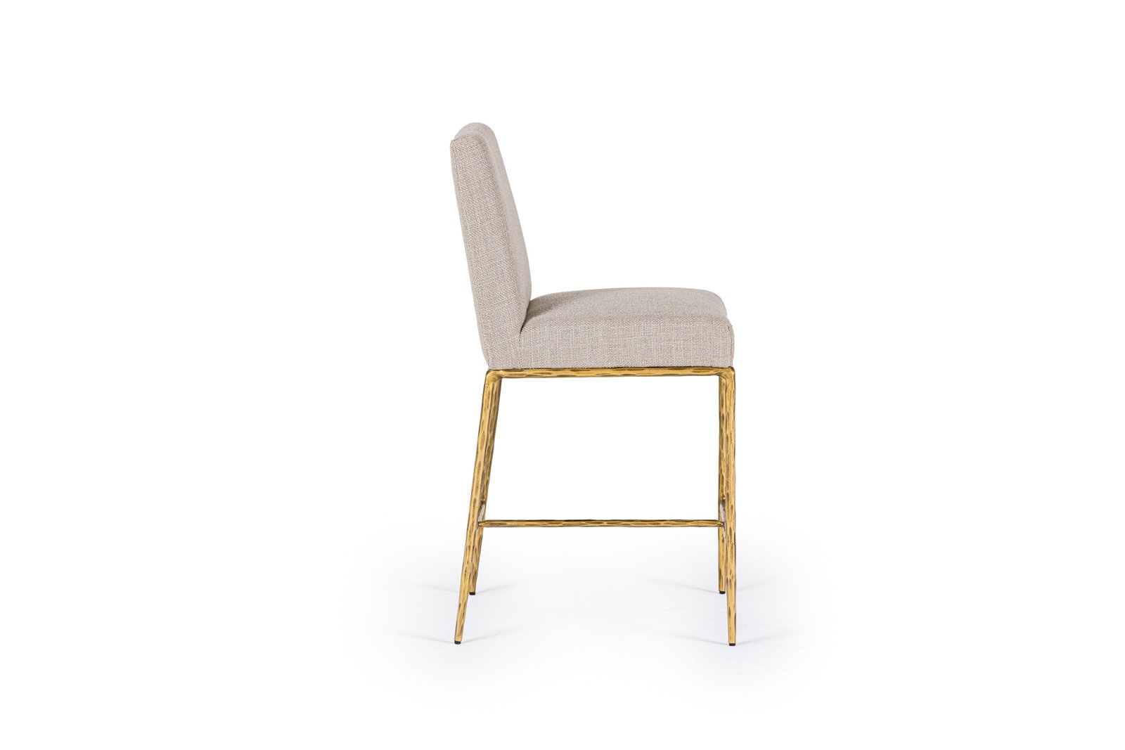Modrest Beasley - Modern Beige Linen + Brass Counter Chair - Image 2