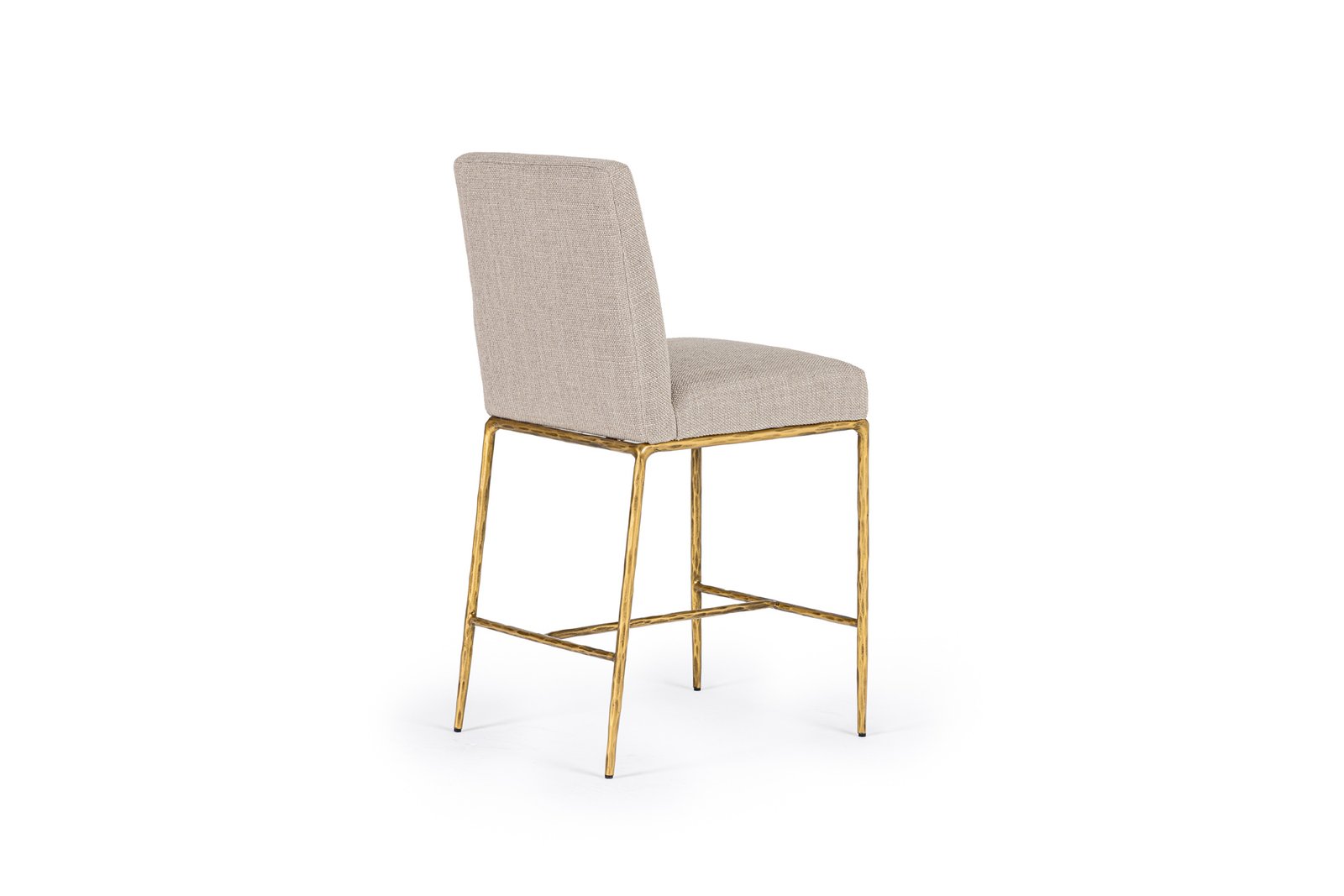 Modrest Beasley - Modern Beige Linen + Brass Counter Chair - Image 3