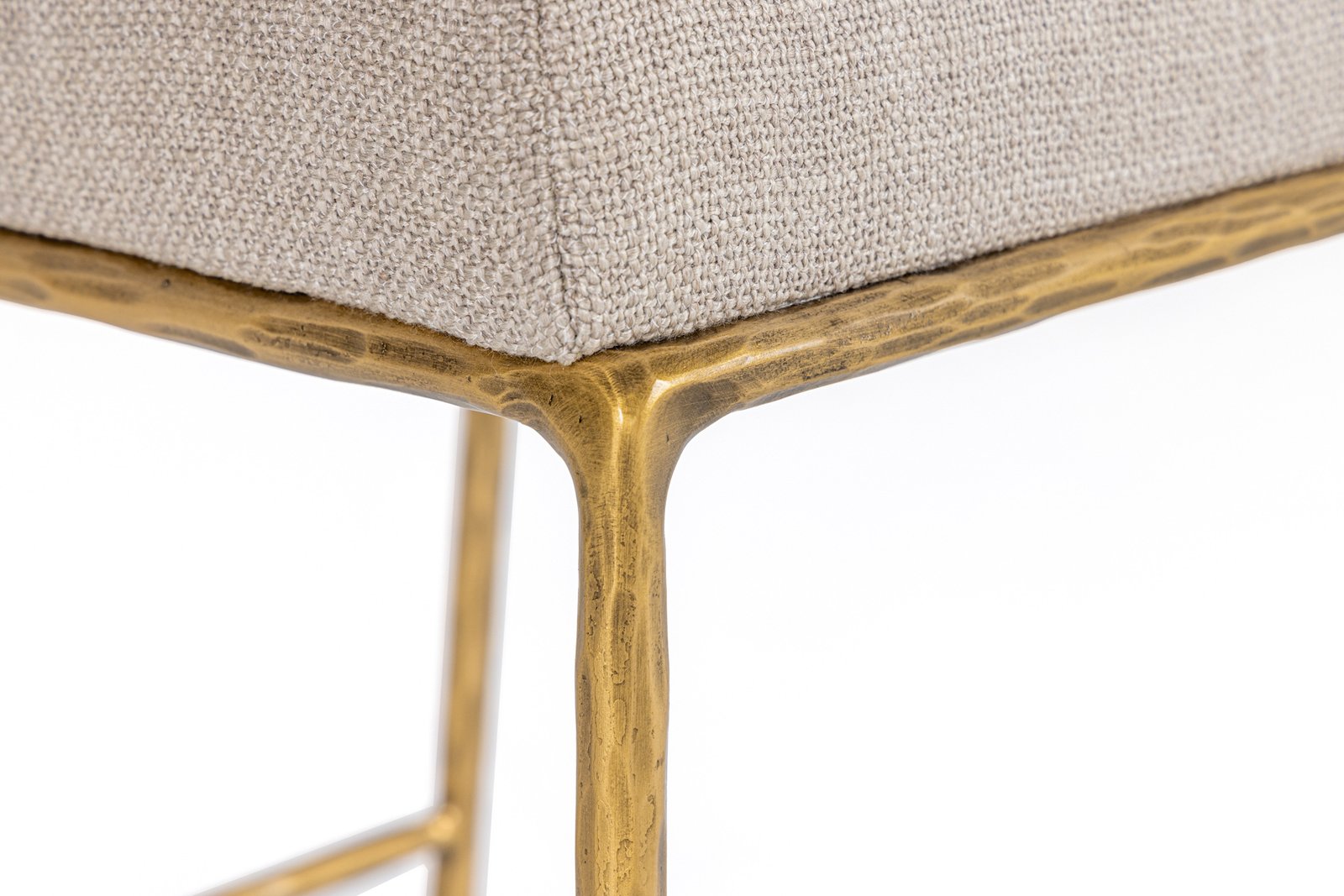 Modrest Beasley - Modern Beige Linen + Brass Counter Chair - Image 5