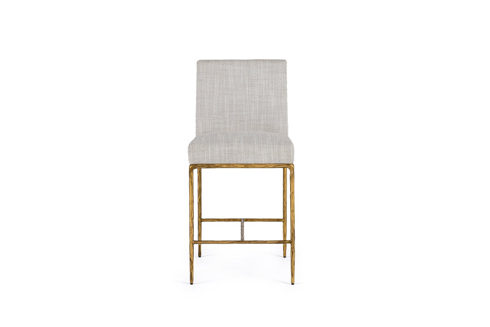 Modrest Beasley - Modern Off-White Linen + Brass Counter Chair