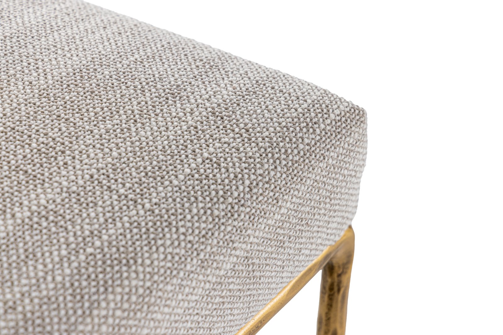 Modrest Beasley - Modern Off-White Linen + Brass Counter Chair - Image 5