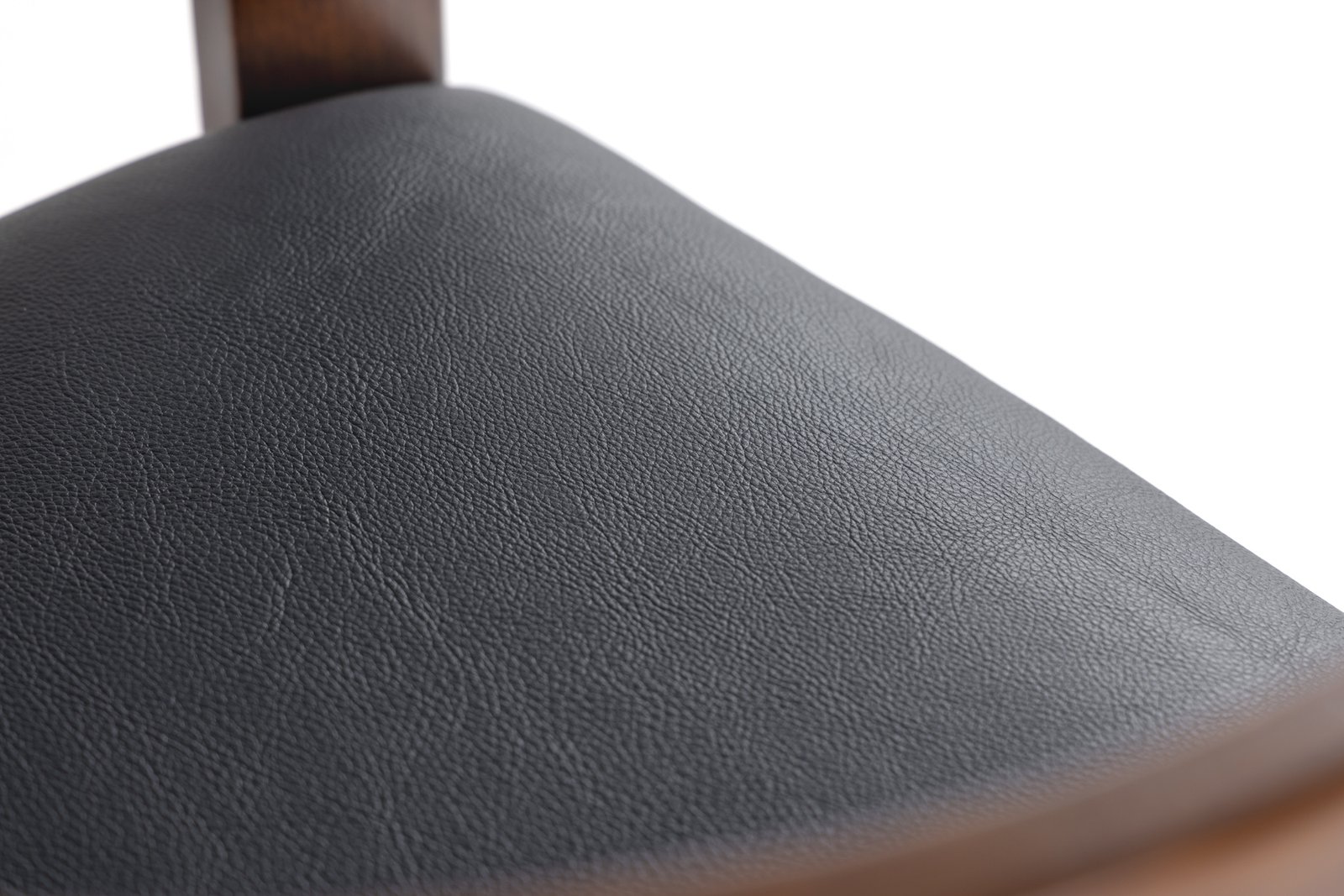 Modrest Belton - Modern Black Vegan Leather + Brown Oak Counter Chair - Image 4