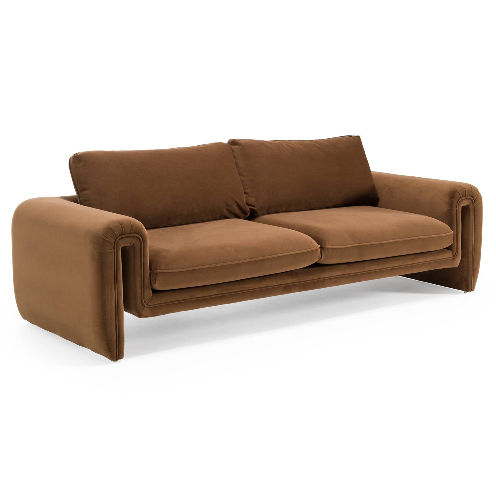 Divani Casa Bentley - Modern Brown Velvet Sofa