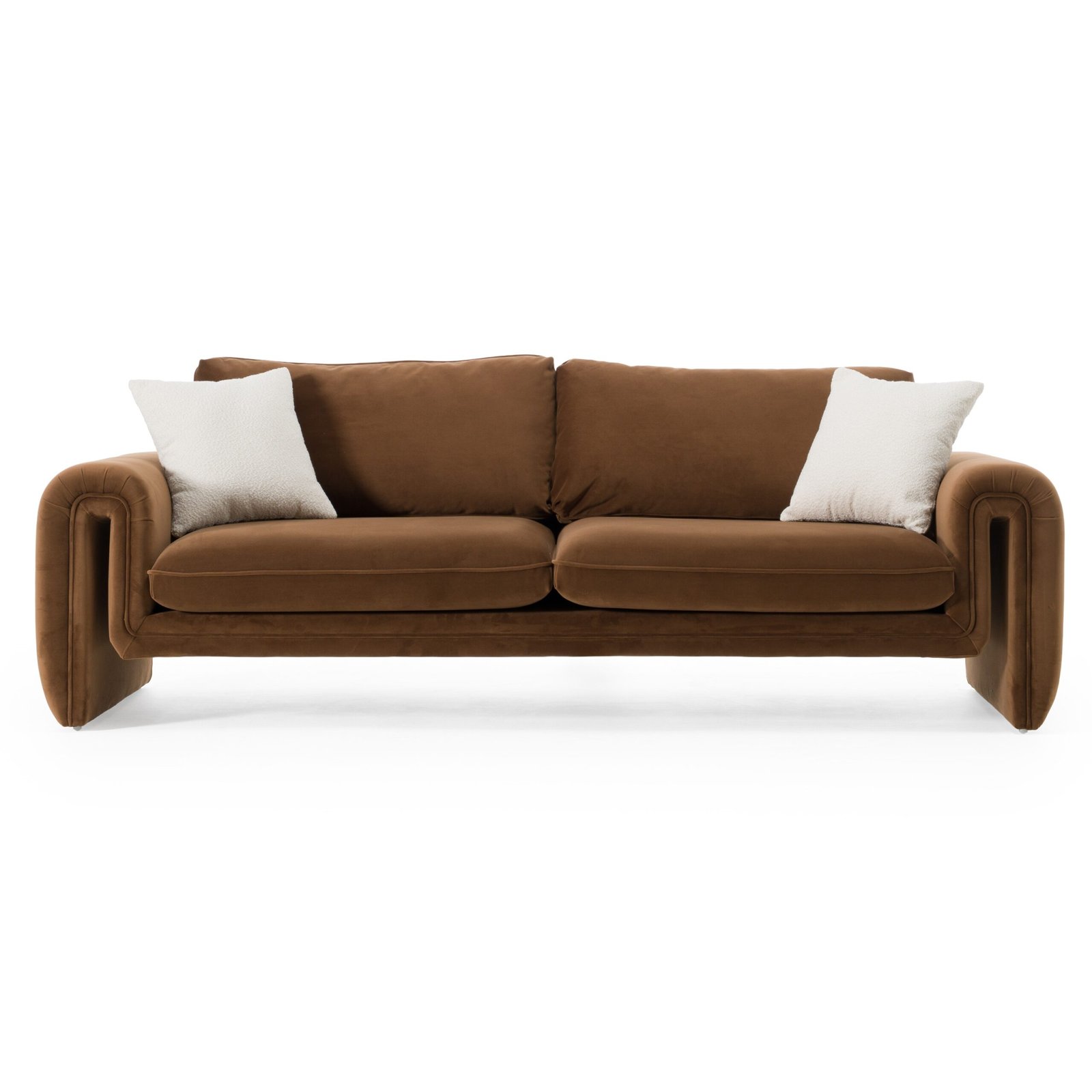 Divani Casa Bentley - Modern Brown Velvet Sofa - Image 2