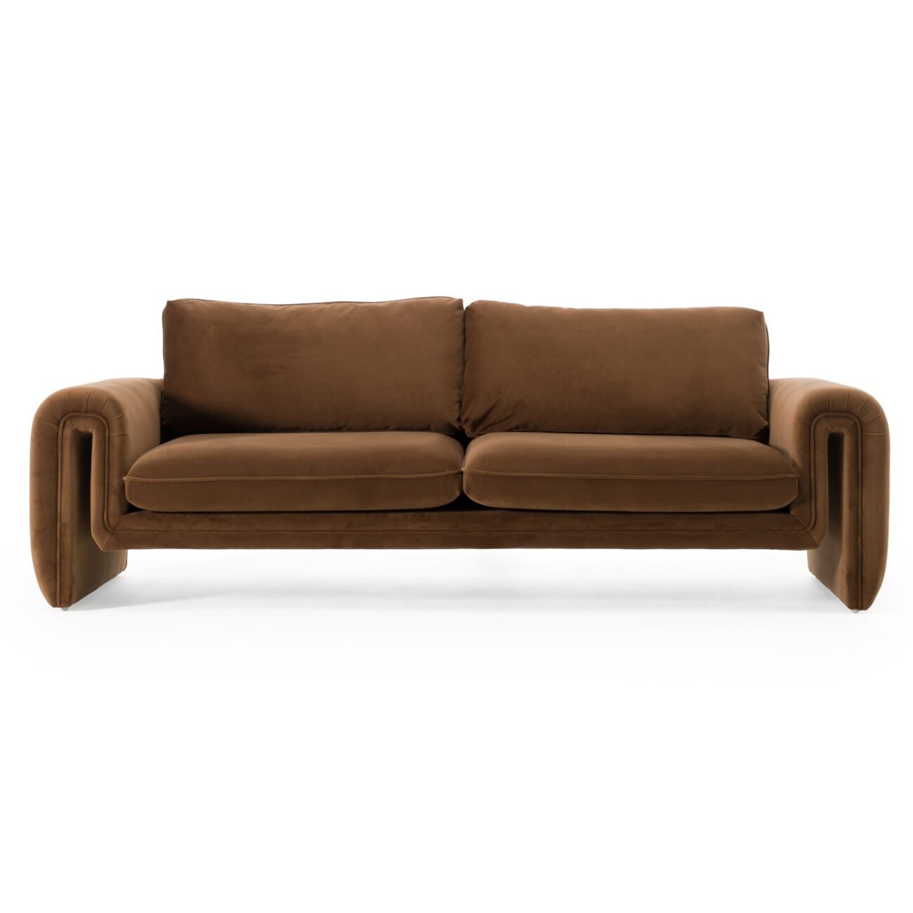 Divani Casa Bentley - Modern Brown Velvet Sofa - Image 3