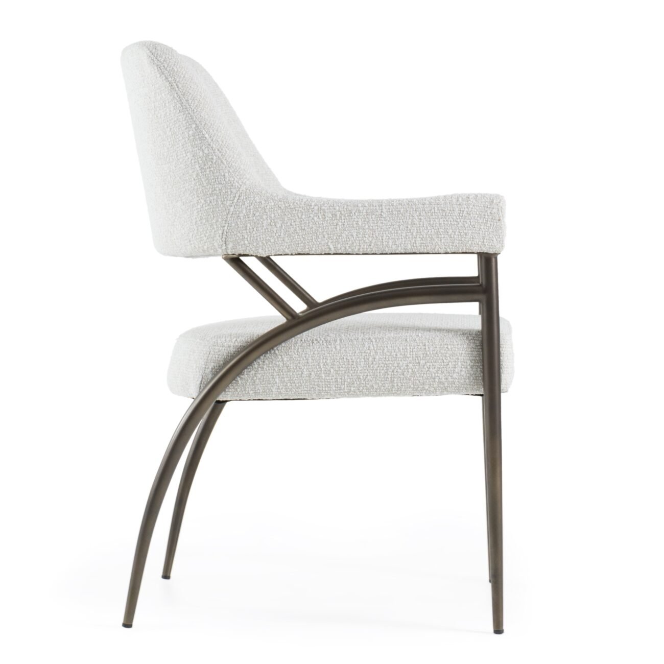 Modrest Betty - Modern Off-White Fabric + Bronze Dining Chair - Image 2