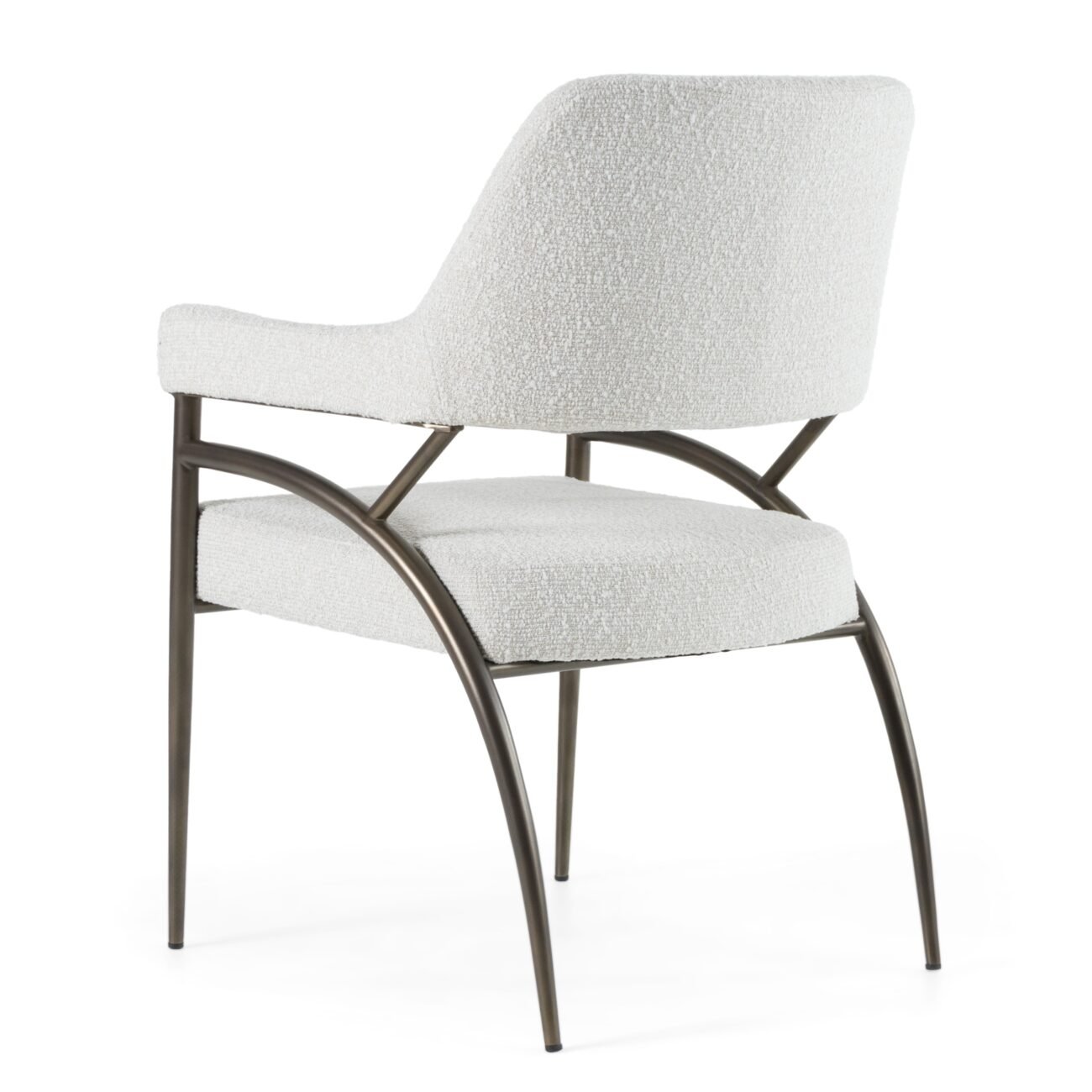 Modrest Betty - Modern Off-White Fabric + Bronze Dining Chair - Image 4