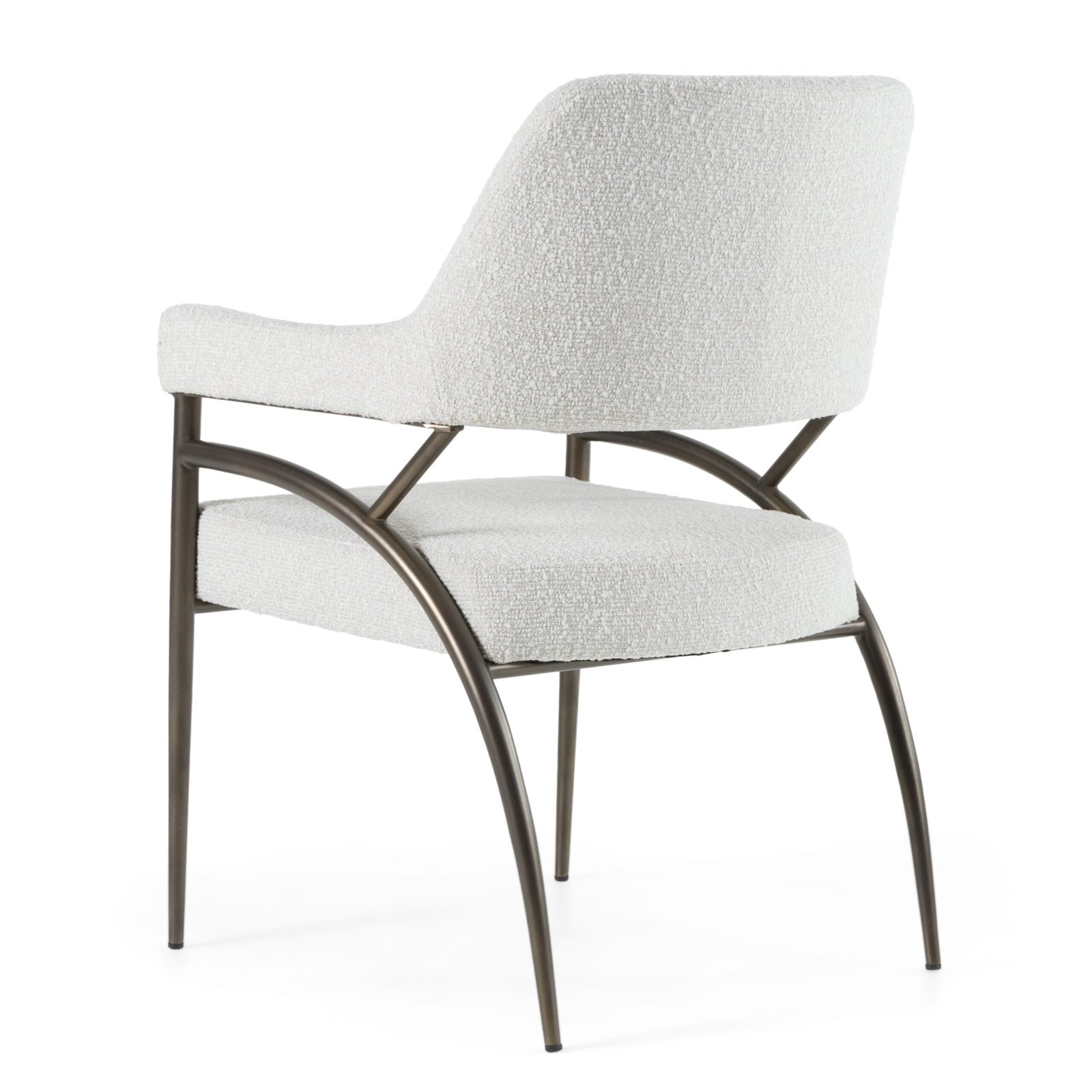 Modrest Betty - Modern Off-White Fabric + Bronze Dining Chair - Image 4