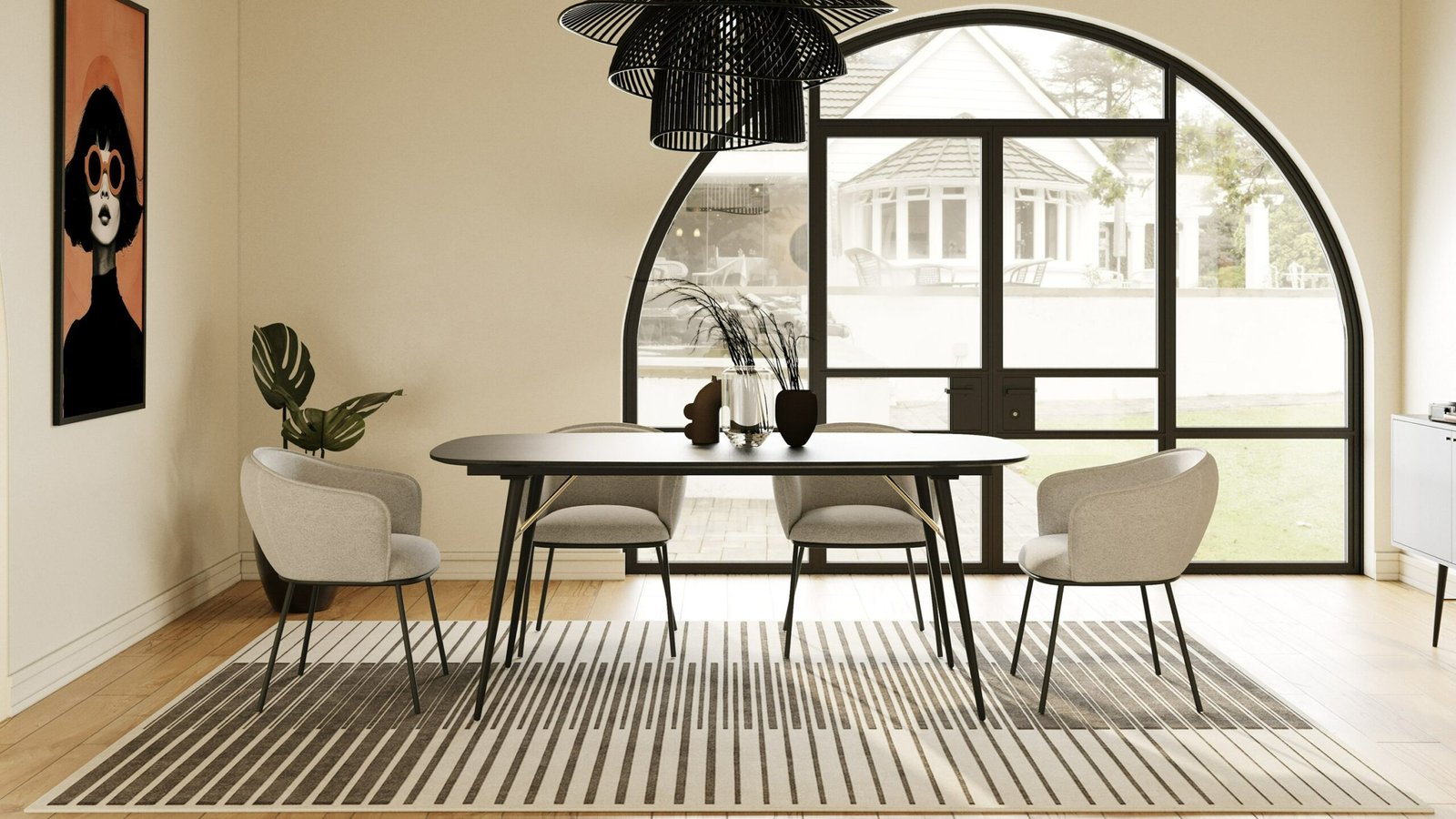 Modrest Billy Modern Black Oak & Gold Extendable Dining Table - Image 4