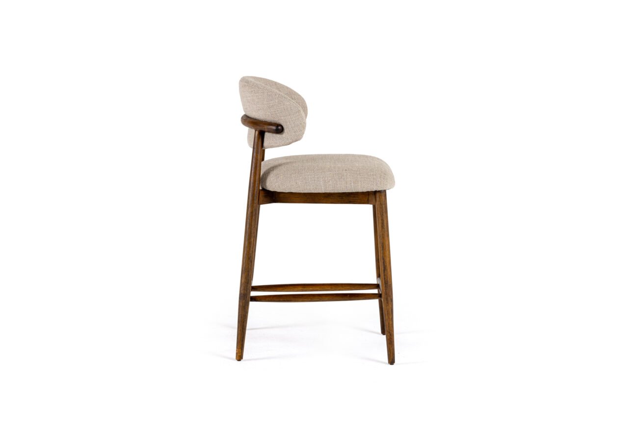 Modrest Blum - Modern Beige Linen Counter Chair - Image 2