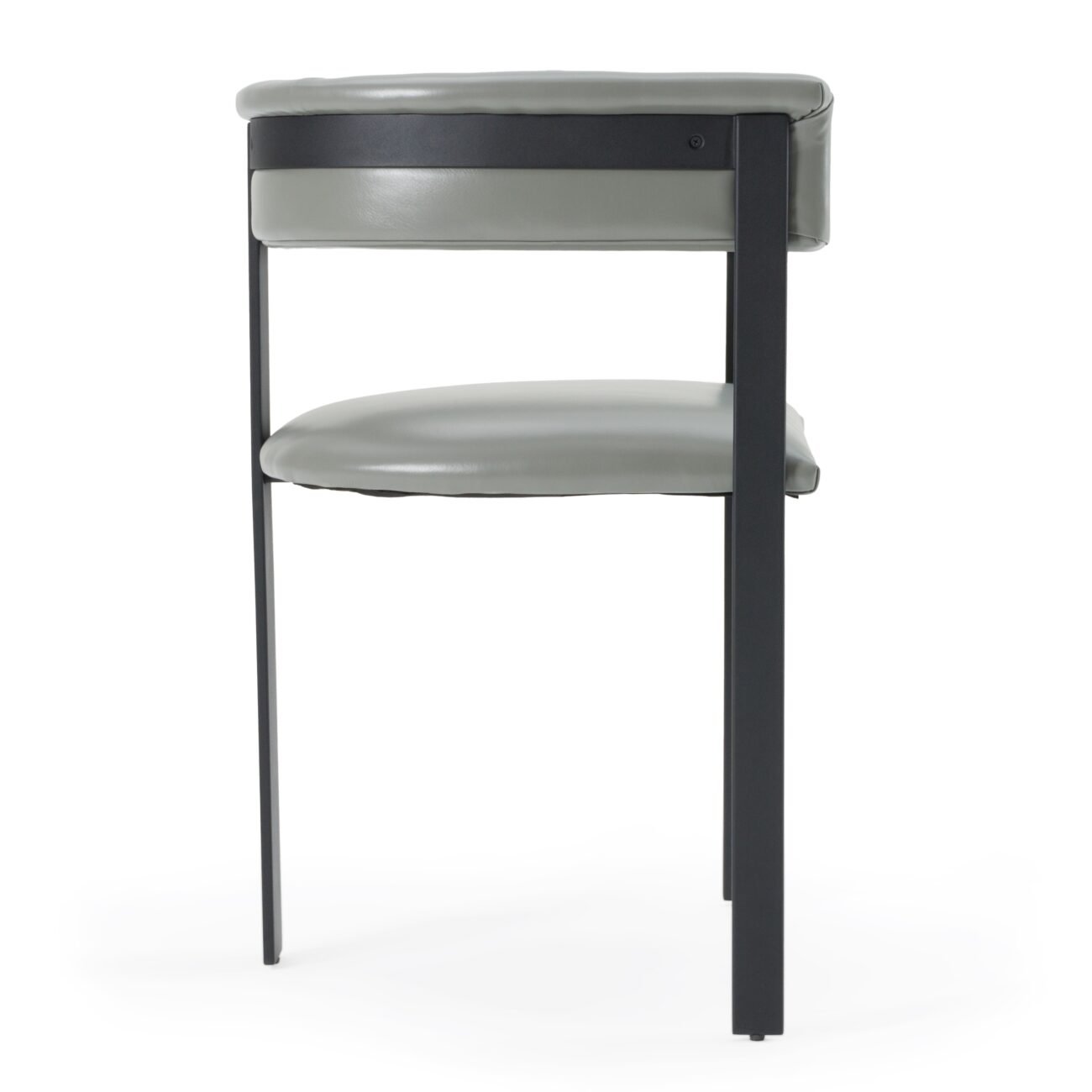 Modrest Boswell - Modern Grey Faux Leather + Black Dining Chair - Image 2