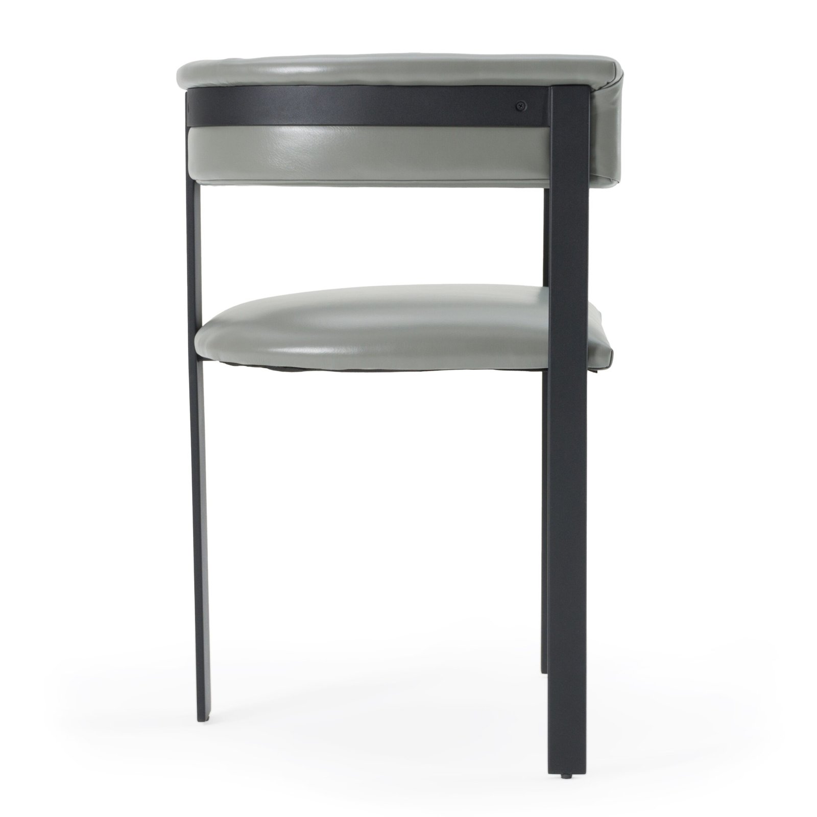 Modrest Boswell - Modern Grey Faux Leather + Black Dining Chair - Image 2