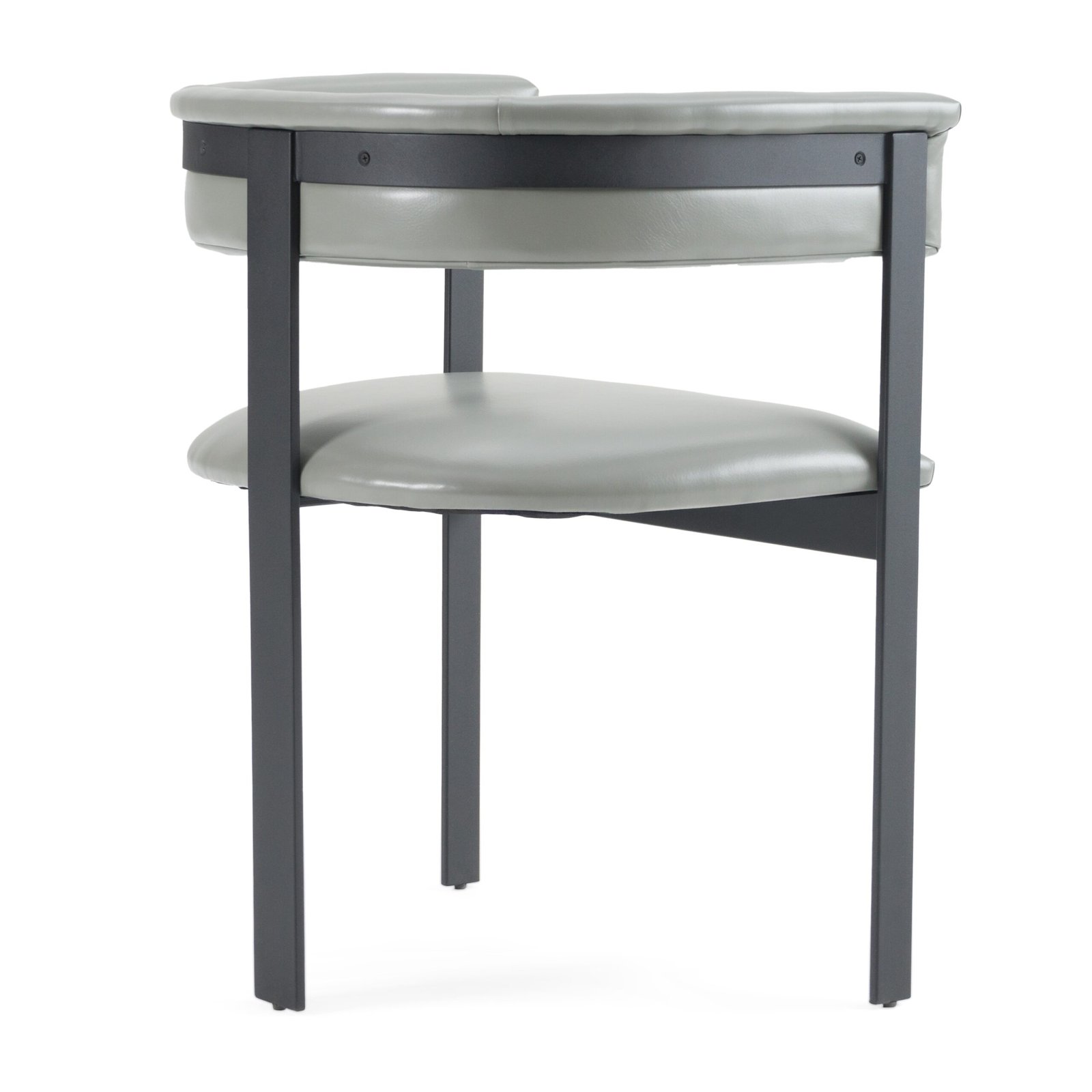 Modrest Boswell - Modern Grey Faux Leather + Black Dining Chair - Image 4