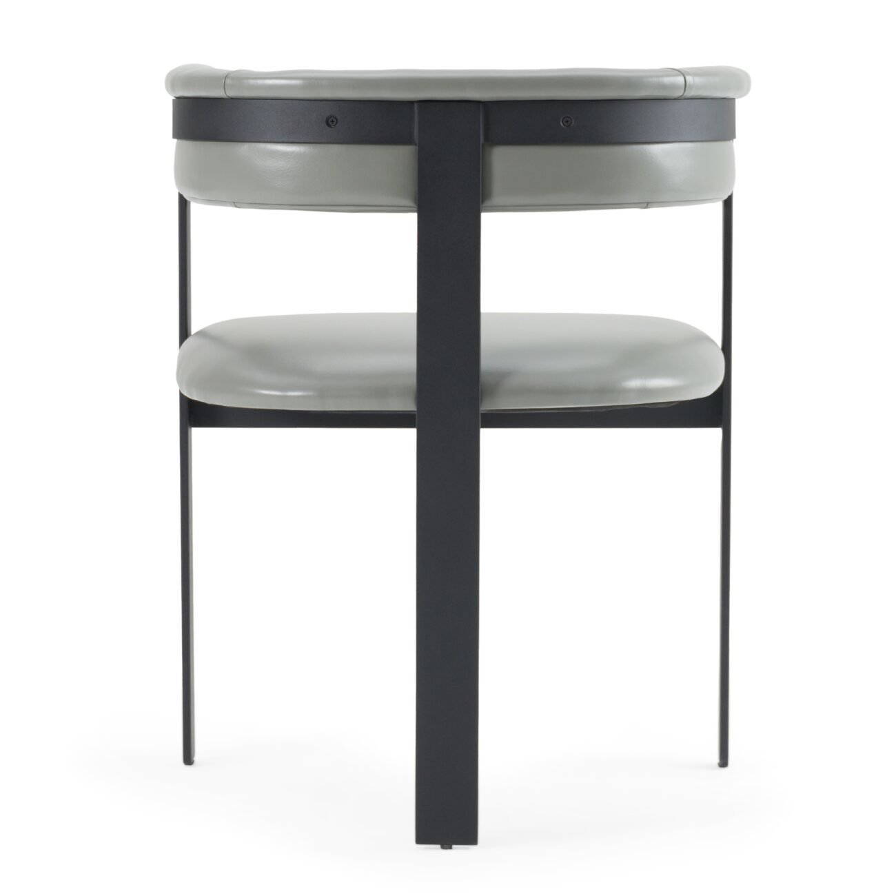 Modrest Boswell - Modern Grey Faux Leather + Black Dining Chair - Image 3