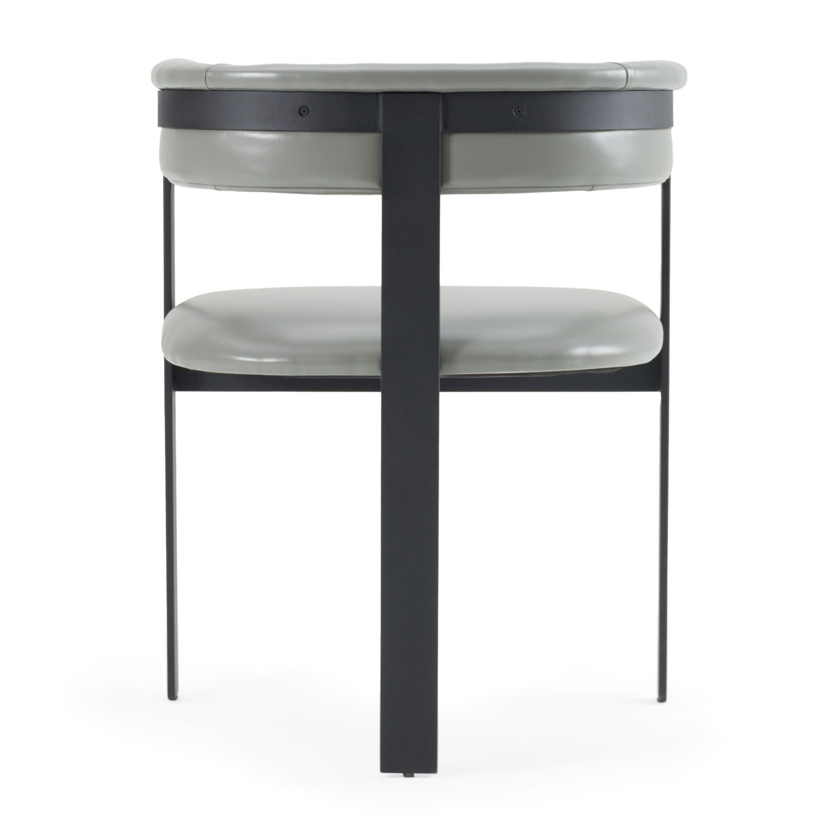 Modrest Boswell - Modern Grey Faux Leather + Black Dining Chair - Image 3