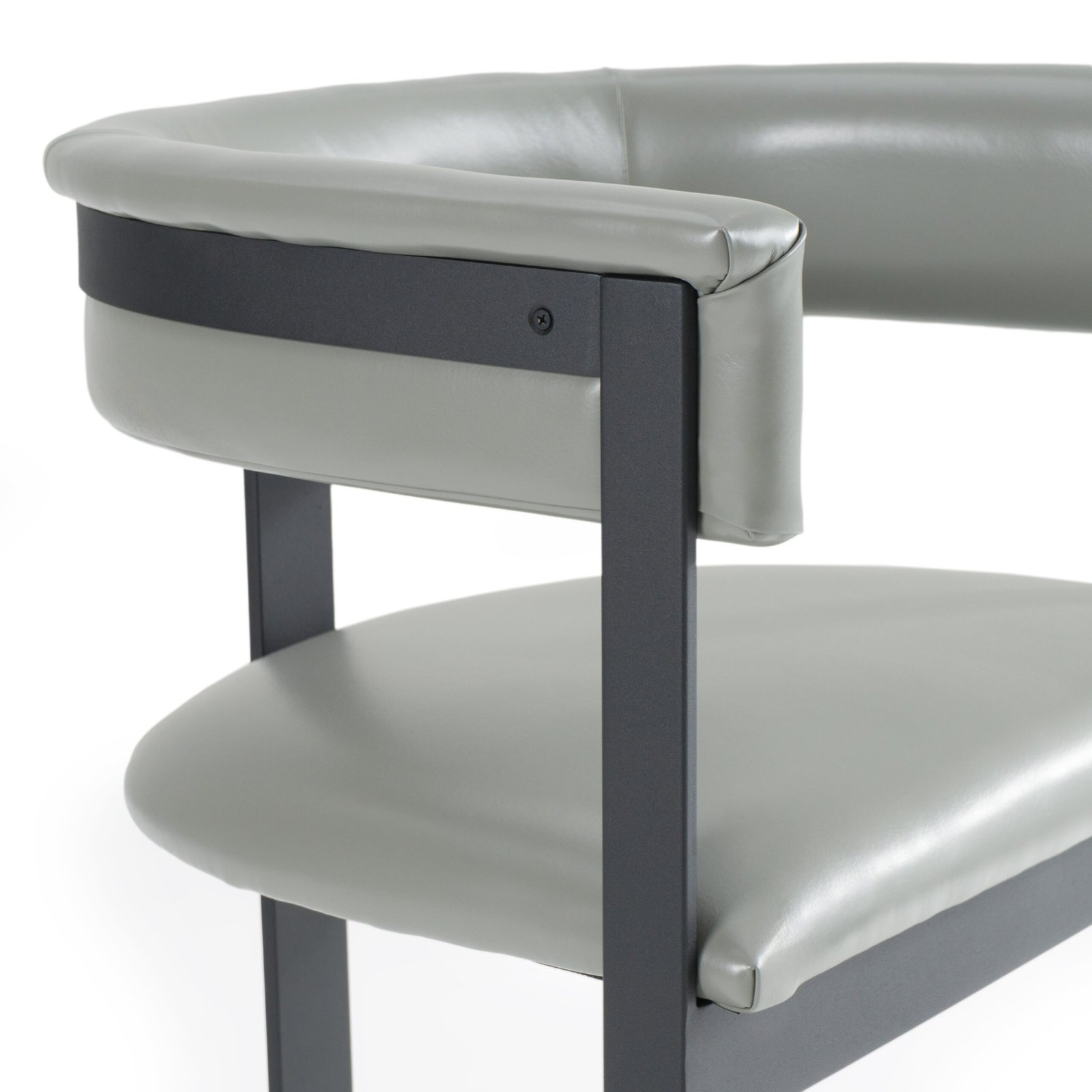 Modrest Boswell - Modern Grey Faux Leather + Black Dining Chair - Image 5