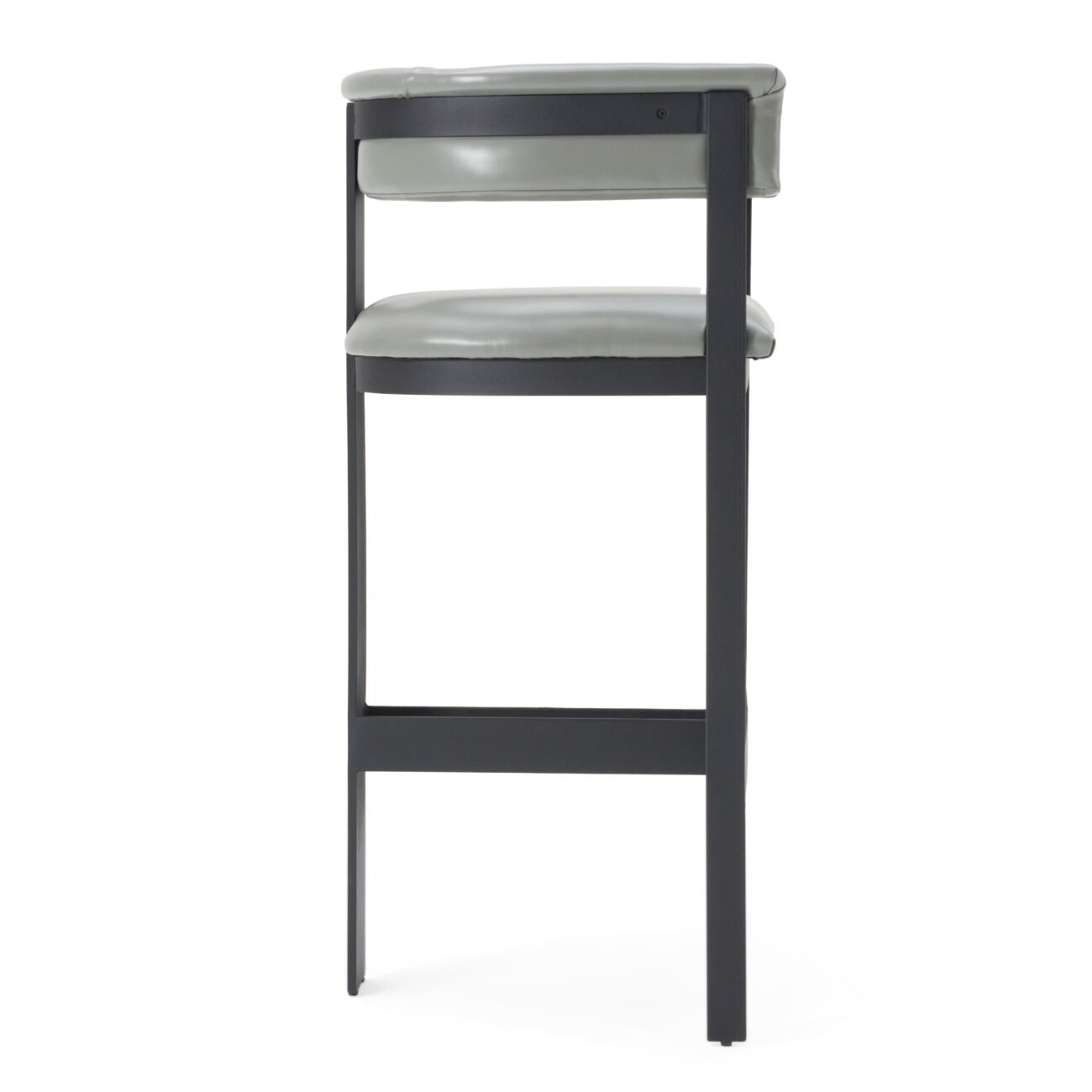 Modrest Boswell - Modern Grey Faux Leather + Black Barstool - Image 2