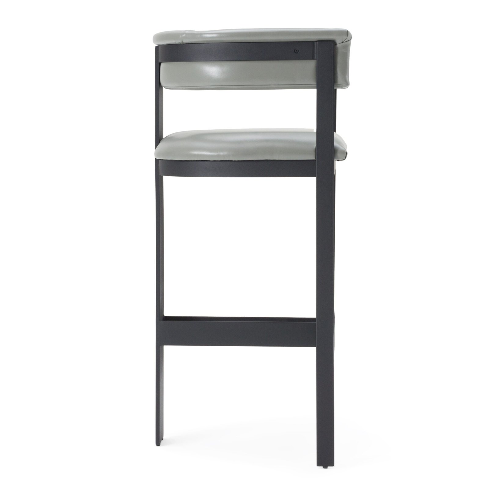 Modrest Boswell - Modern Grey Faux Leather + Black Barstool - Image 2