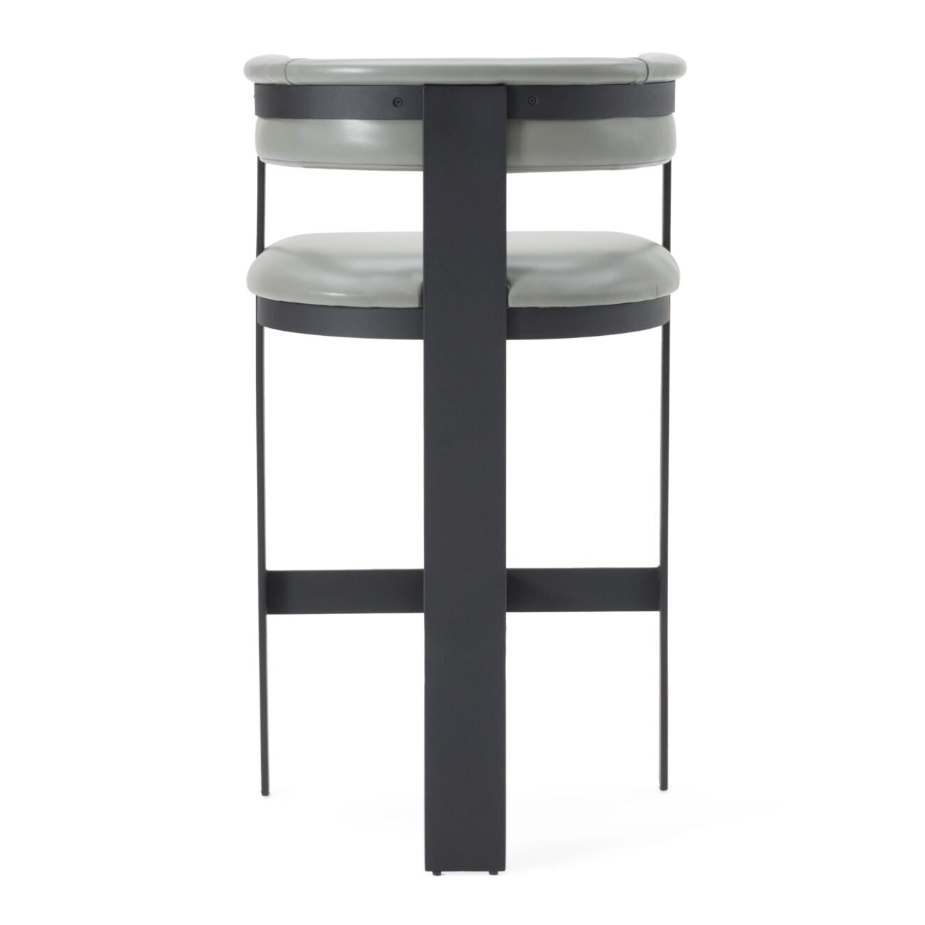 Modrest Boswell - Modern Grey Faux Leather + Black Barstool - Image 3