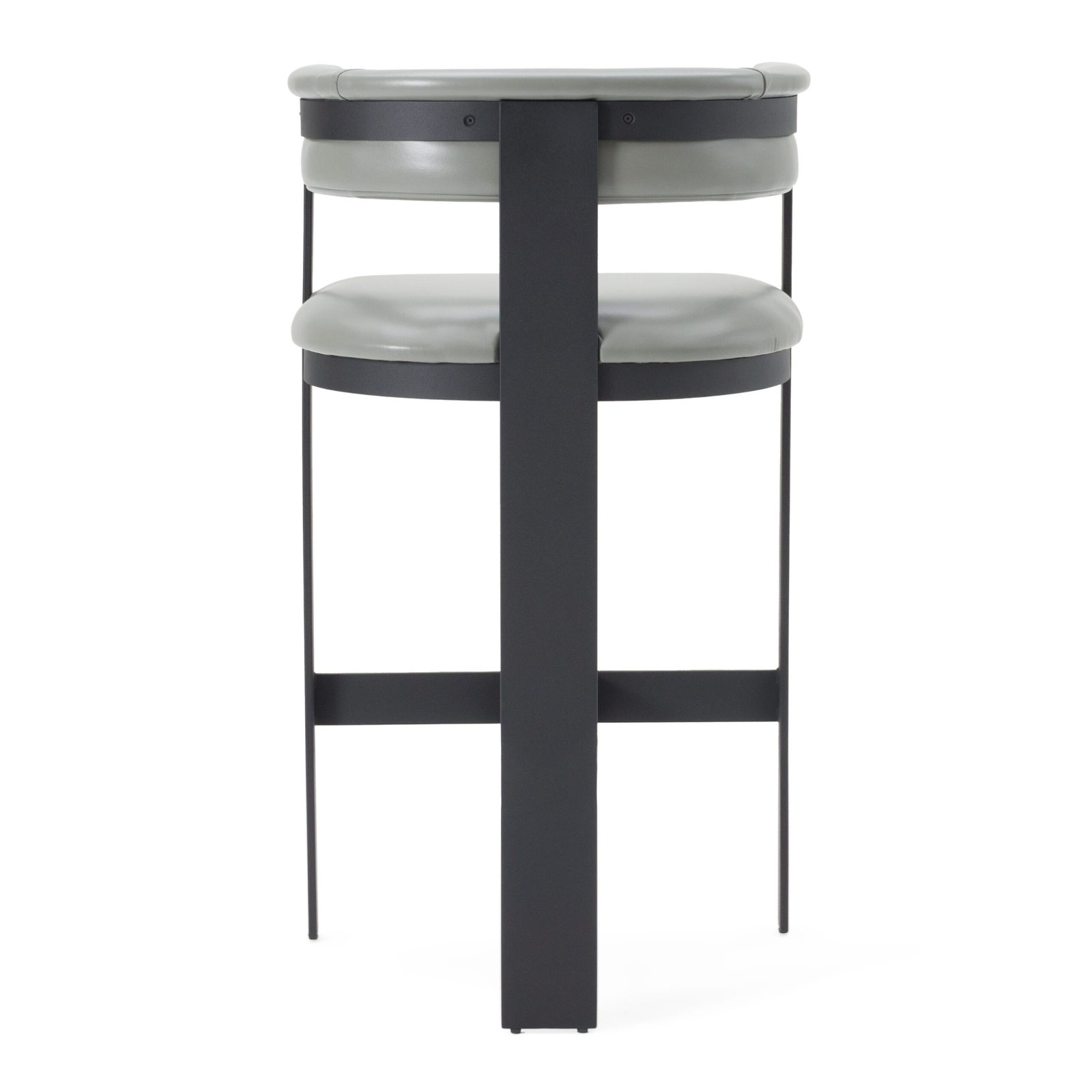 Modrest Boswell - Modern Grey Faux Leather + Black Barstool - Image 3