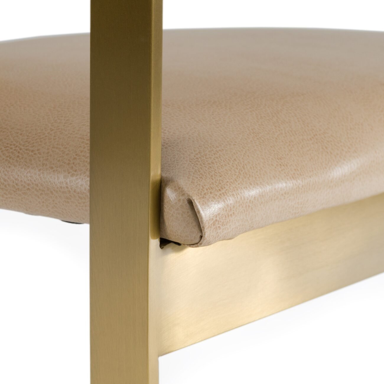 Modrest Boswell - Modern Brown Faux Leather + Gold Dining Chair - Image 5