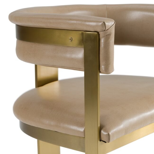 Modrest Boswell - Modern Brown Faux Leather + Gold Counter Chair - Image 5