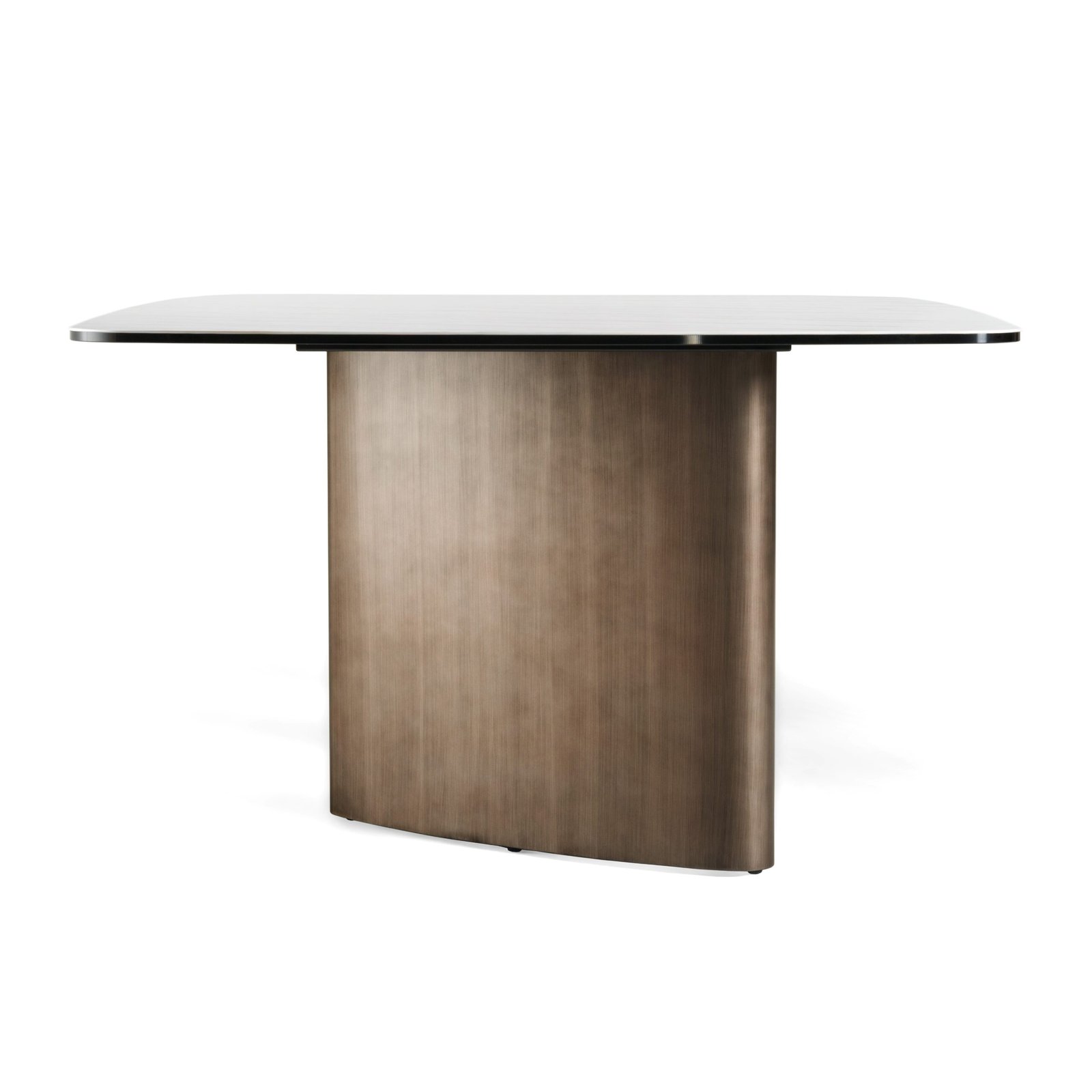 Modrest Bounty - Modern White Ceramic + Antique Brass Dining Table - Image 5