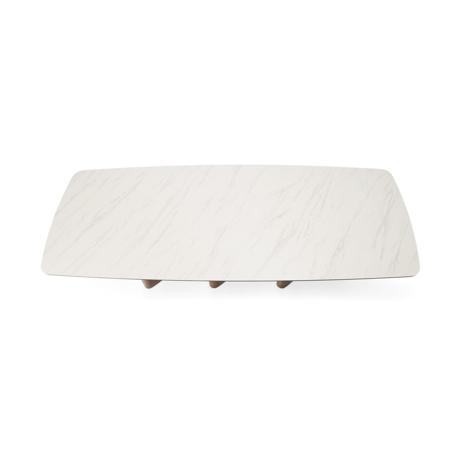 Modrest Bounty - Modern White Ceramic + Antique Brass Dining Table - Image 3