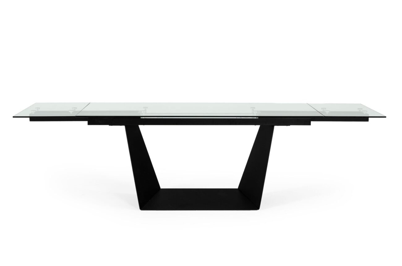 Modrest Bronwin - Modern Black Glass Extendable Dining Table - Image 2