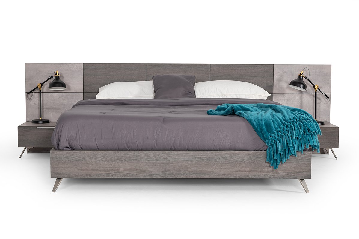 Nova Domus Bronx Italian Modern Faux Concrete & Grey 4-Piece Bedroom Set - Image 3