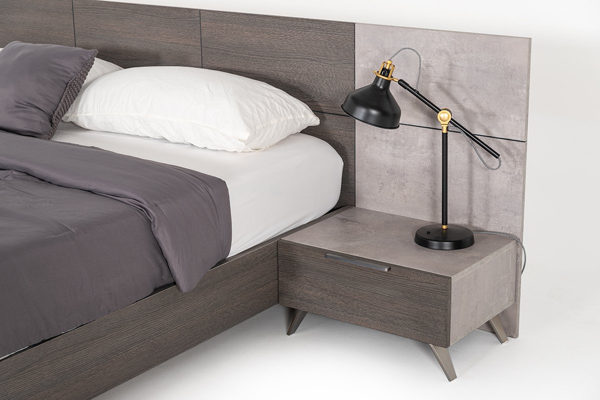 Nova Domus Bronx Italian Modern Faux Concrete & Grey 4-Piece Bedroom Set - Image 4