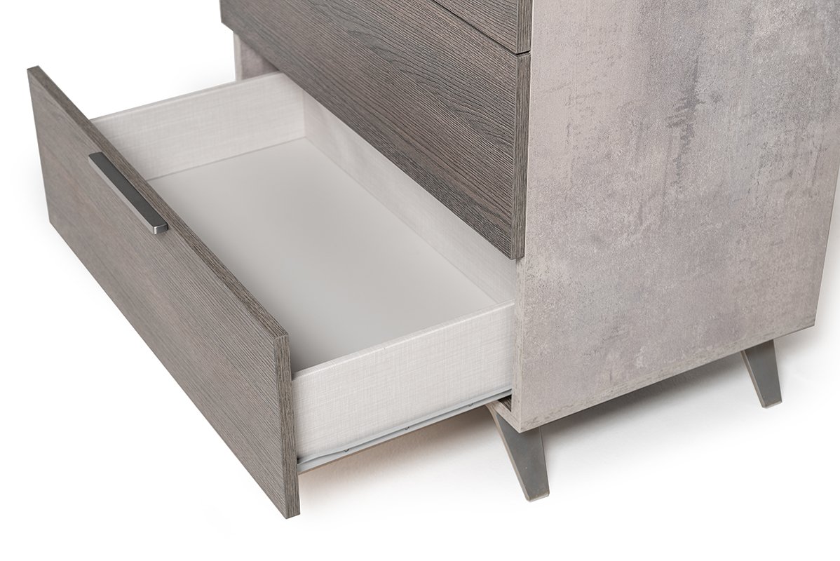 Nova Domus Bronx Italian Modern Faux Concrete & Grey Bedroom Set - Image 3