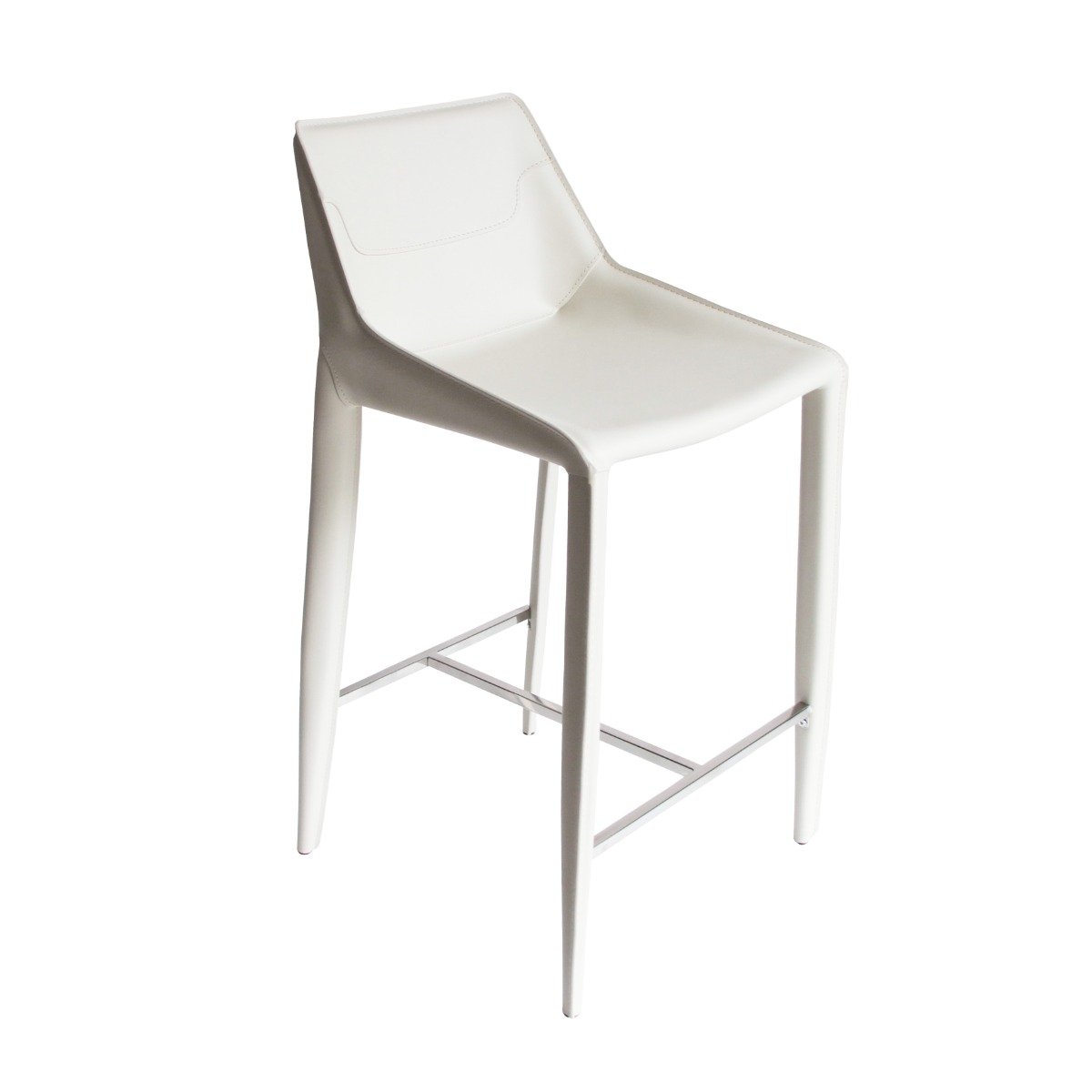 Modrest Halo - Modern Ivory Saddle Leather Counter Stool - Image 2